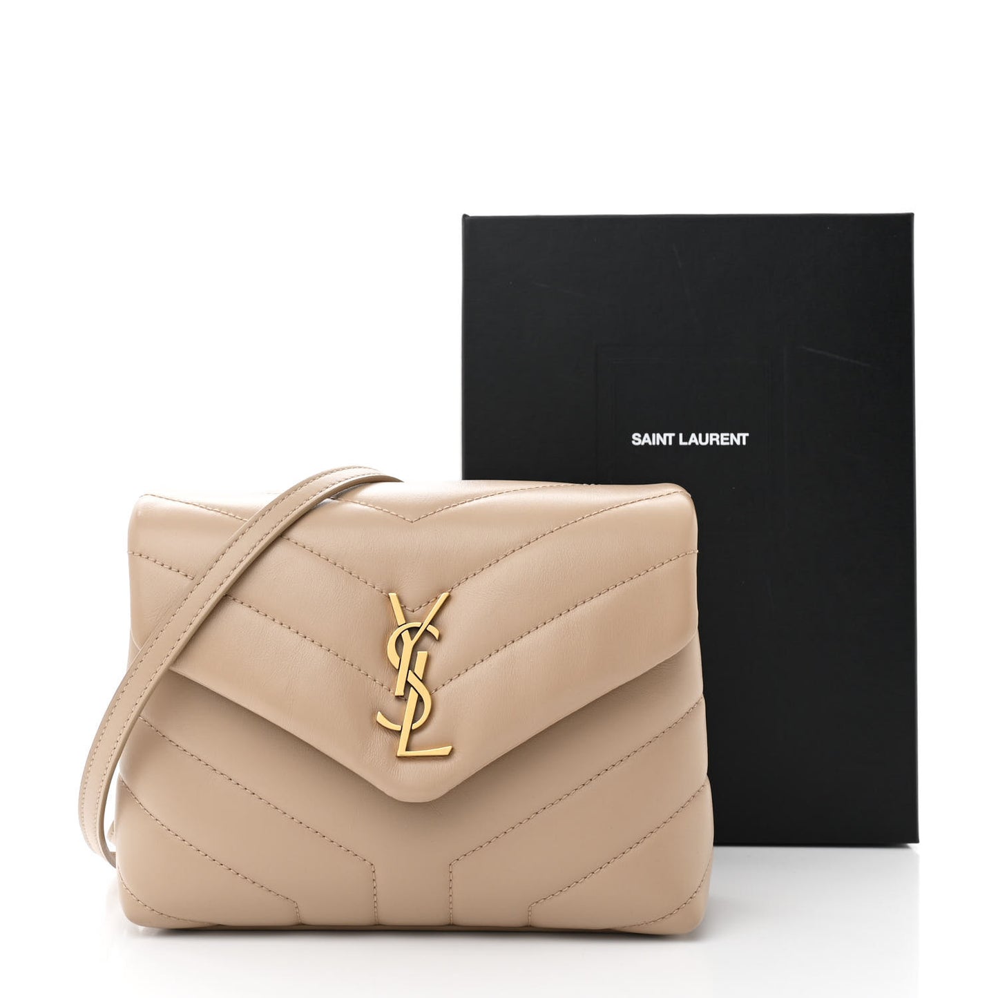 Calfskin Y Quilted Monogram Toy Loulou Crossbody Bag Dark Beige