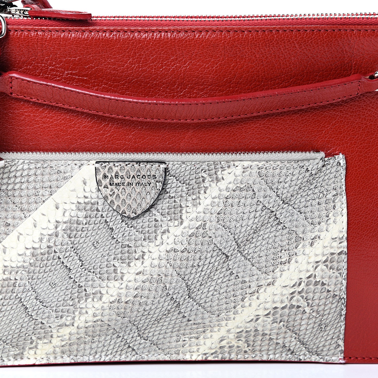 Marc Jacobs Calfskin Snakeskin The Doll Shoulder Bag Red 8 of 11