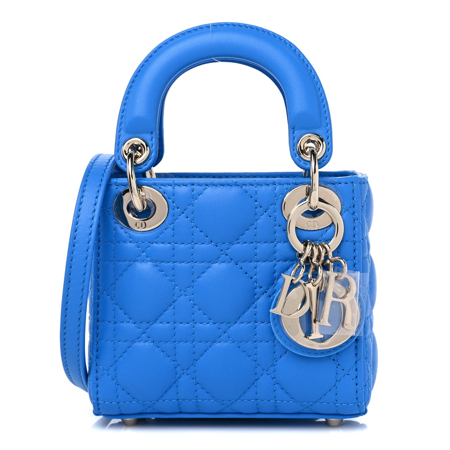 Lambskin Cannage Micro Lady Dior Blue
