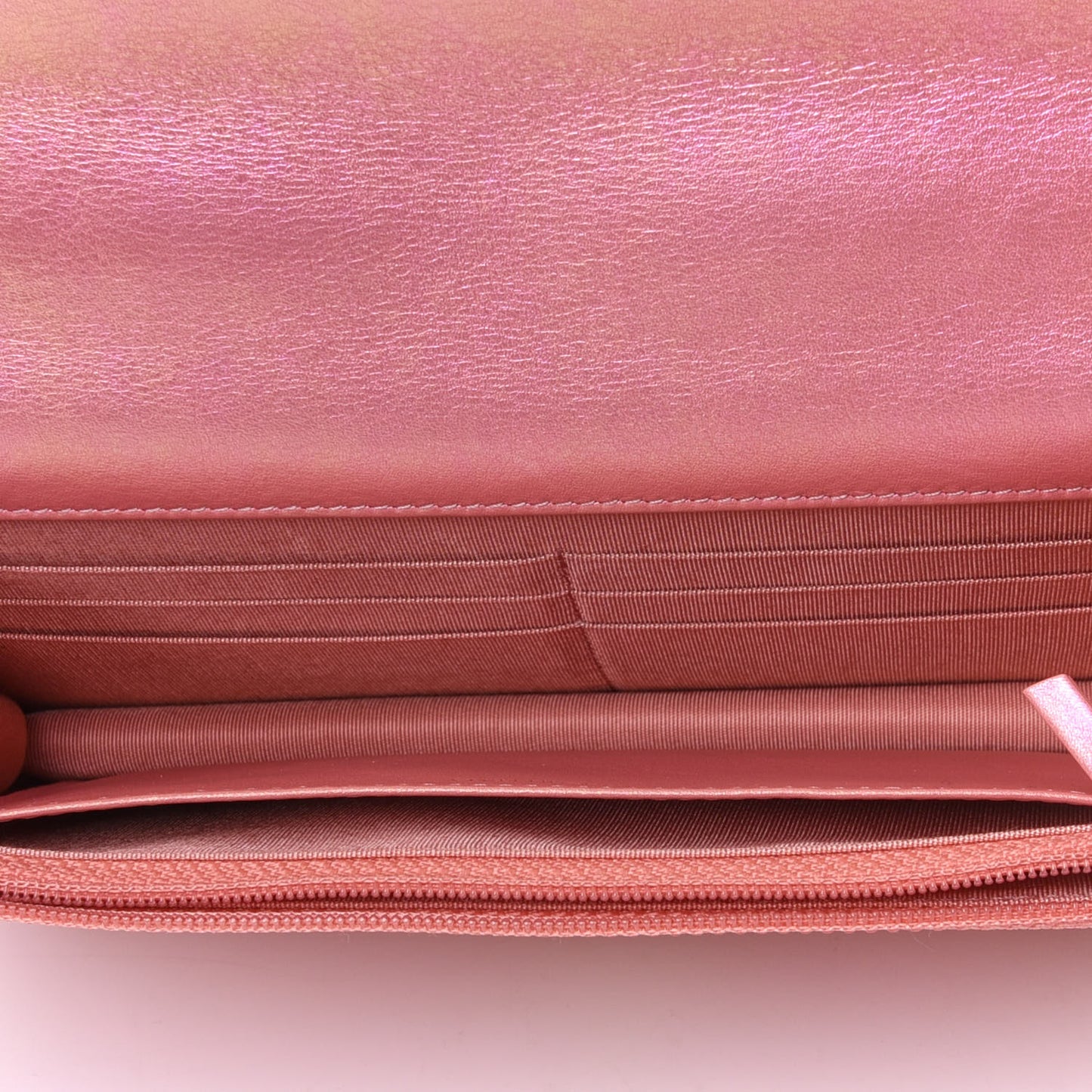 Iridescent Calfskin Quilted Chanel 19 Wallet On Chain WOC Pink