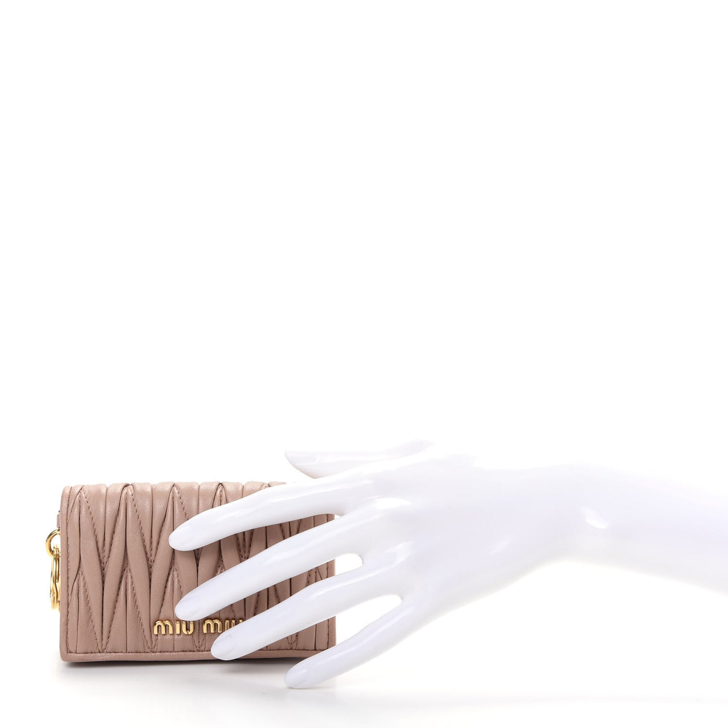 Nappa Matelasse Flap Card Holder Key Ring Cammeo