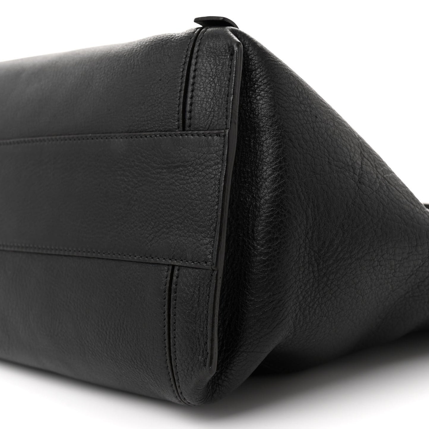 Smooth Calfskin Medium Milo Shopping Tote Black