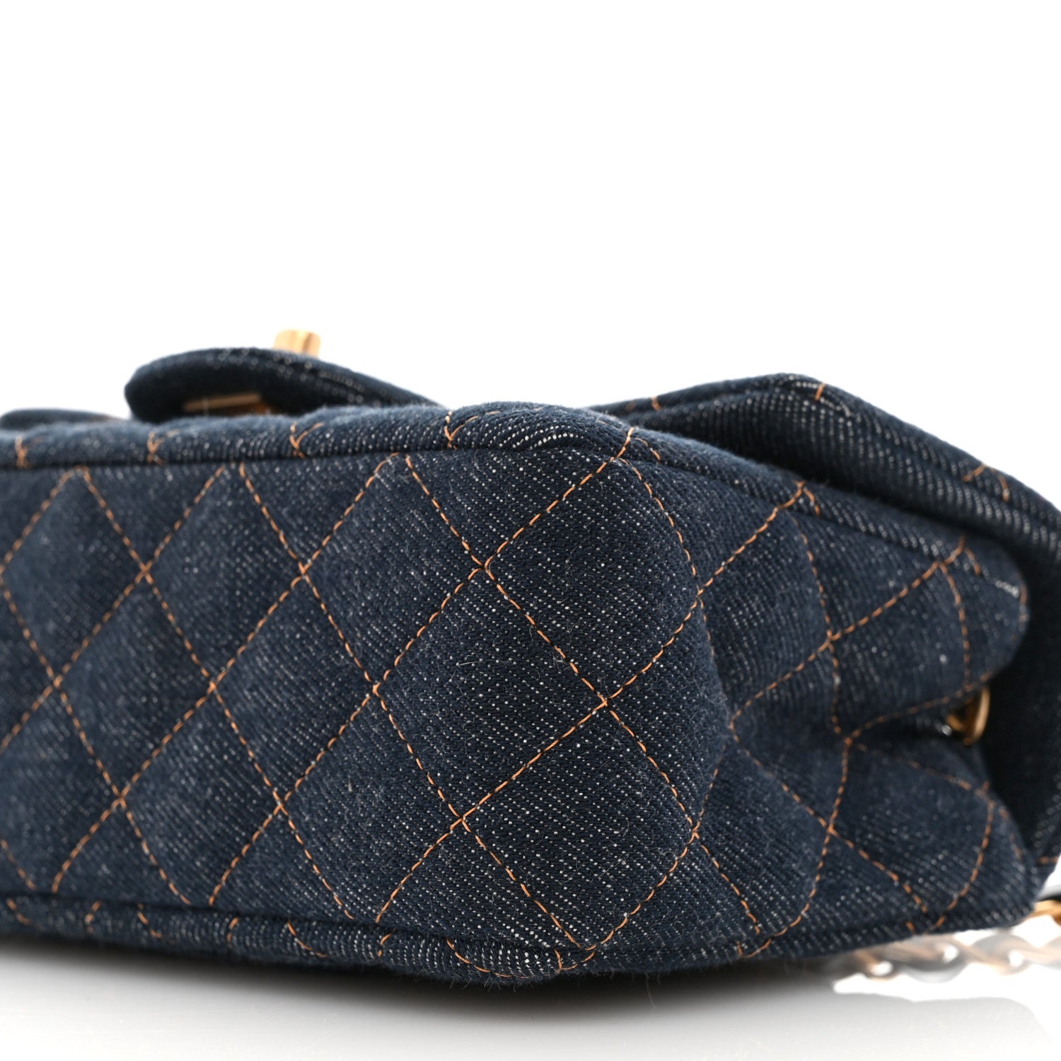 Chanel Denim Quilted Mini Rectangular Flap Dark Blue 10 of 10