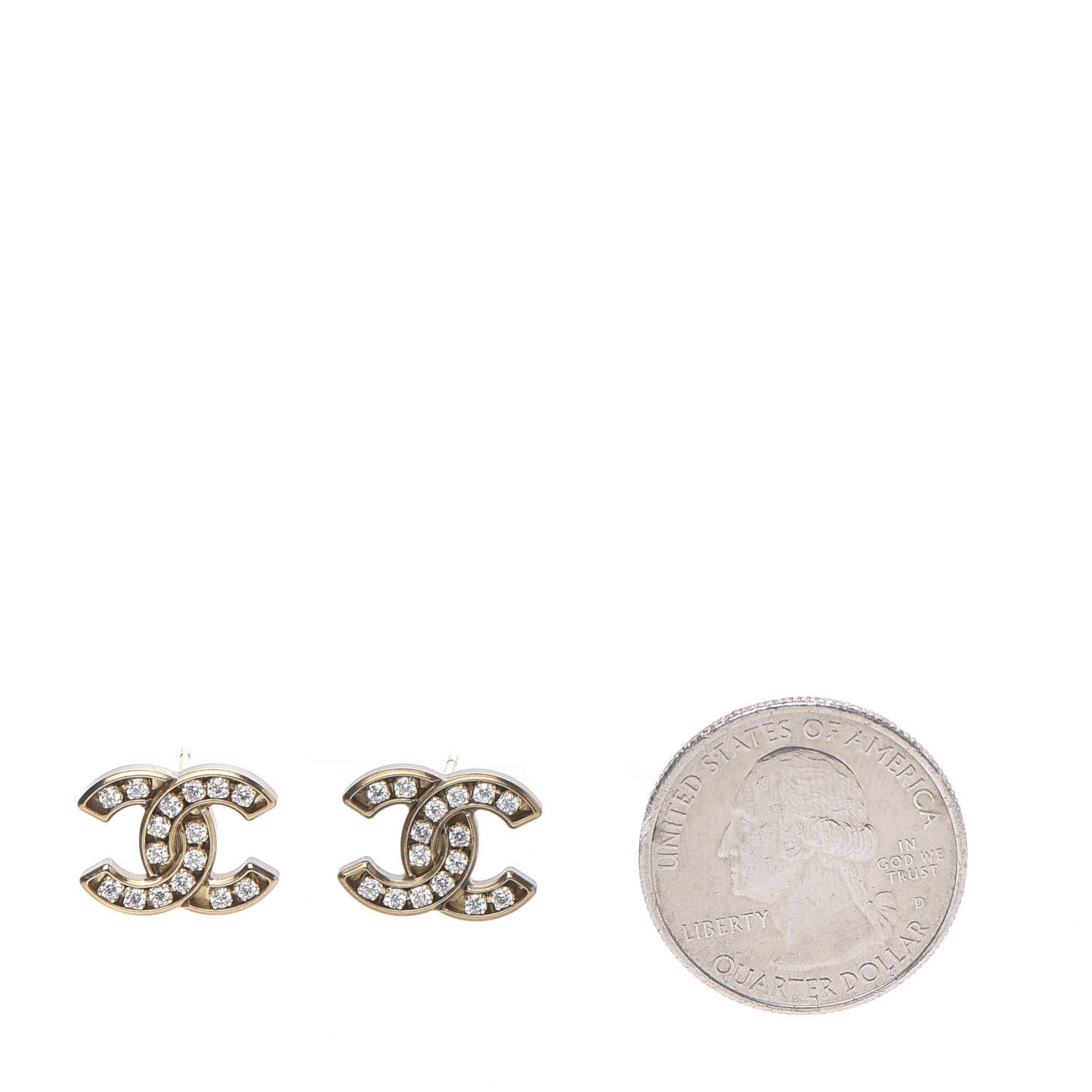 Crystal CC Earrings Gold
