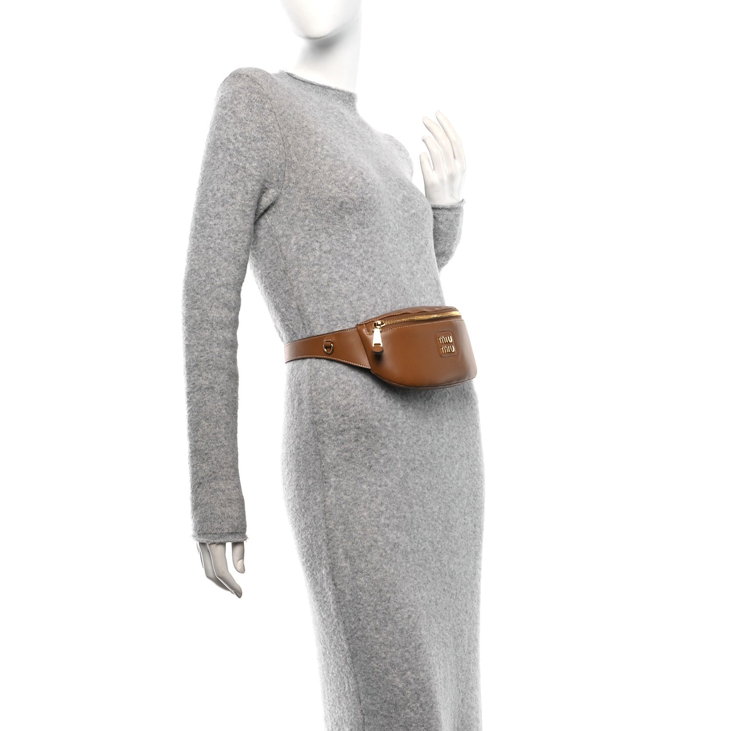 Calfskin Logo Belt Bag Caramel
