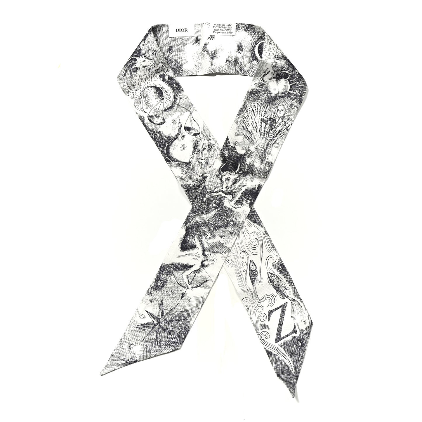 Silk ABCDior "Z" Mitzah Scarf Bleu Marine