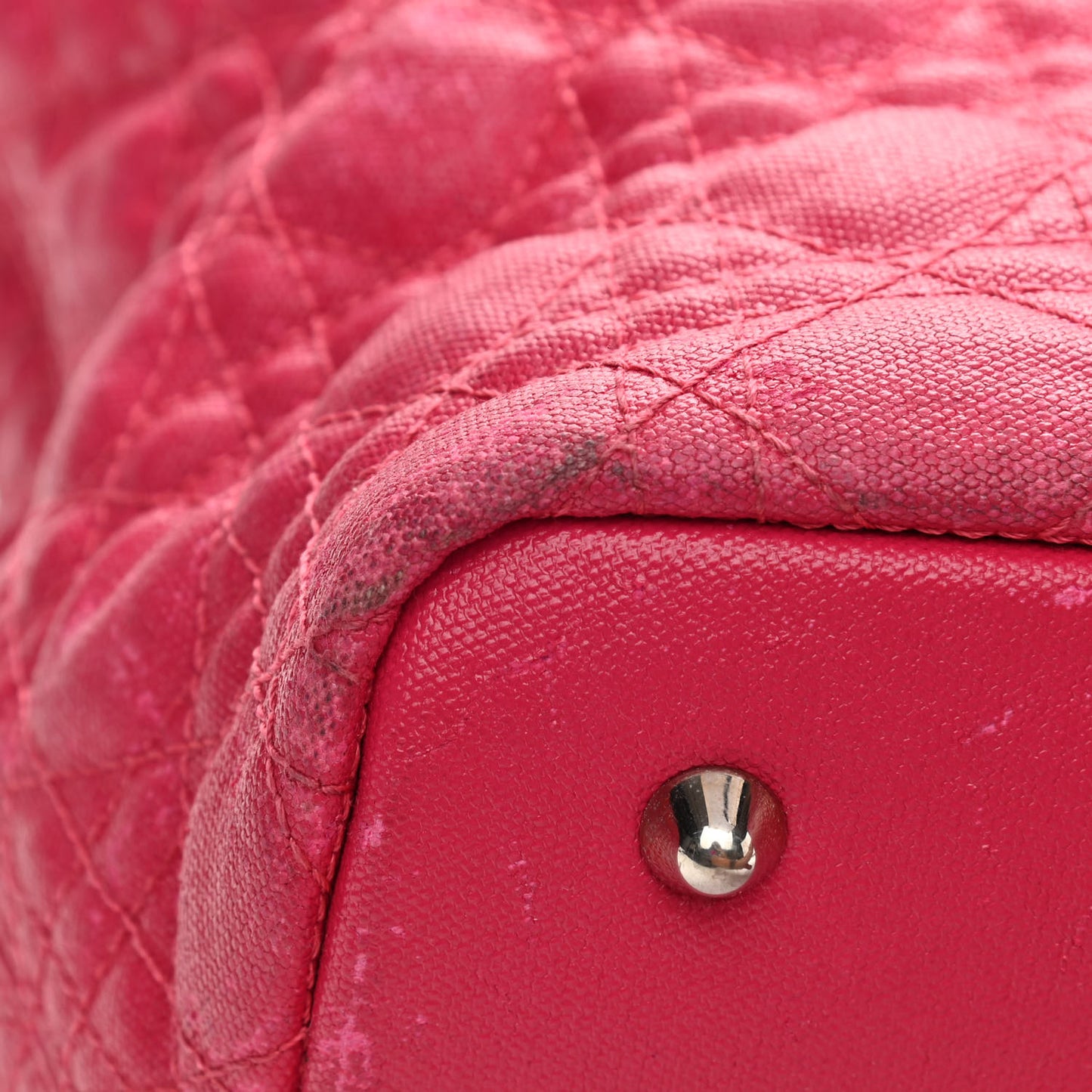 Coated Canvas Cannage Medium Panarea Tote Pink