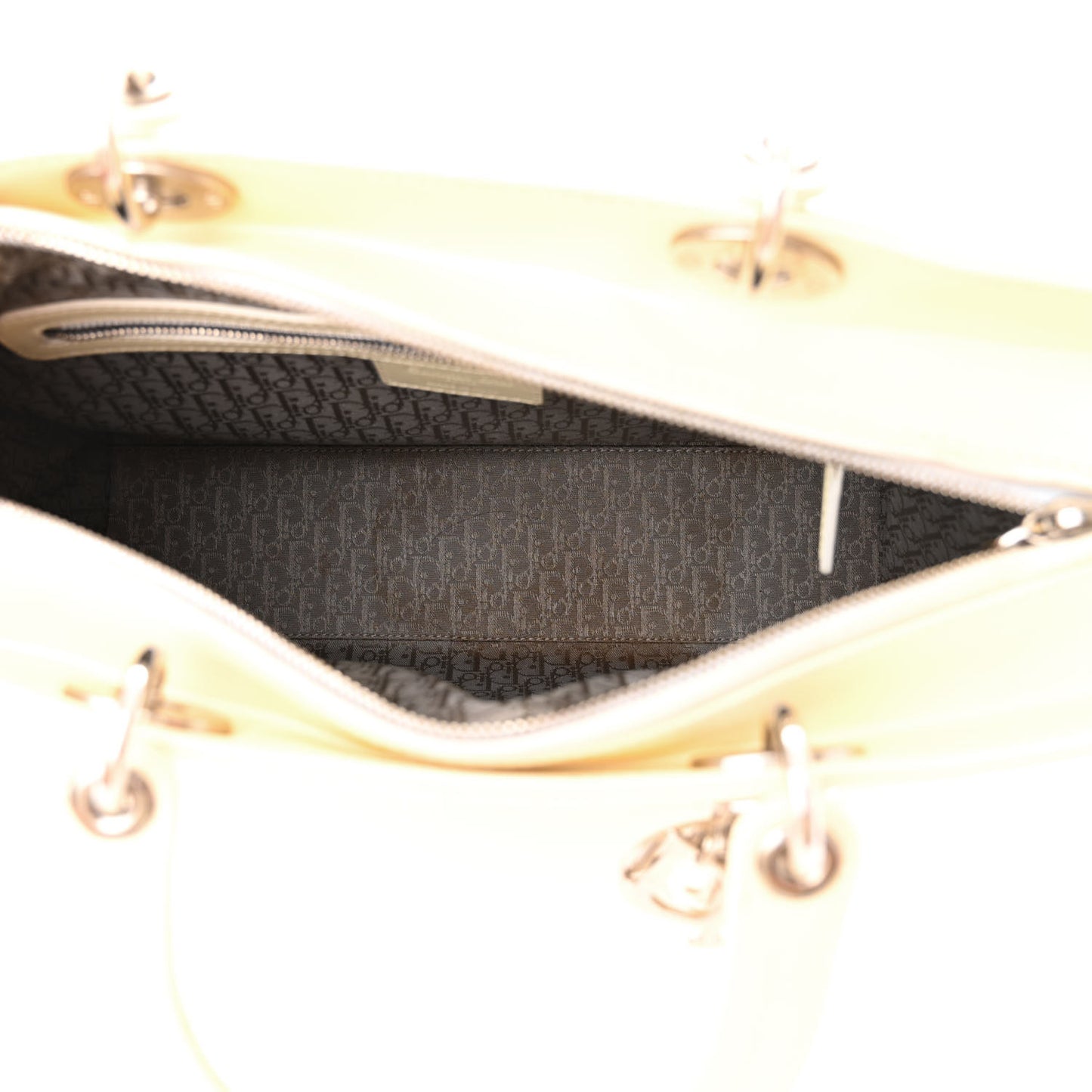 Patent Cannage Large Lady Dior White