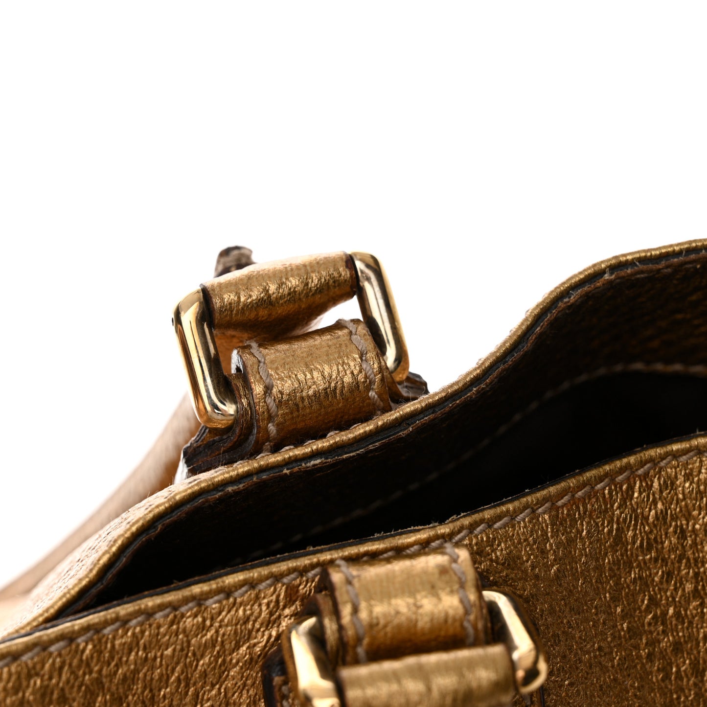Metallic Calfskin Medium Hasler Tote Bronze