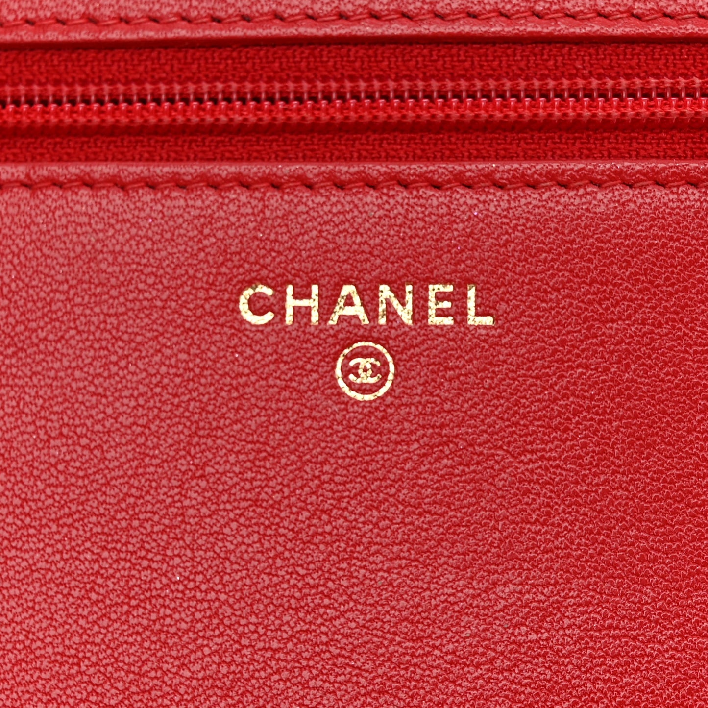 Sheepskin Quilted Mademoiselle Vintage Wallet On Chain WOC Red
