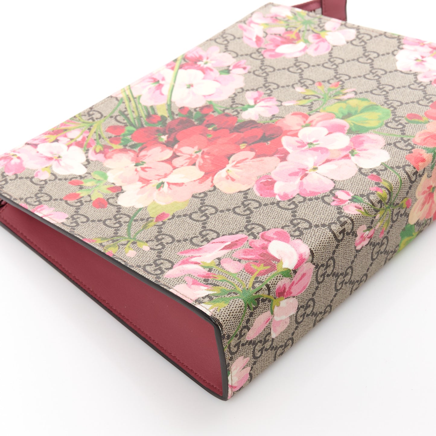 GG Supreme Monogram Blooms Large Cosmetic Case Beige Multicolor Dry Rose