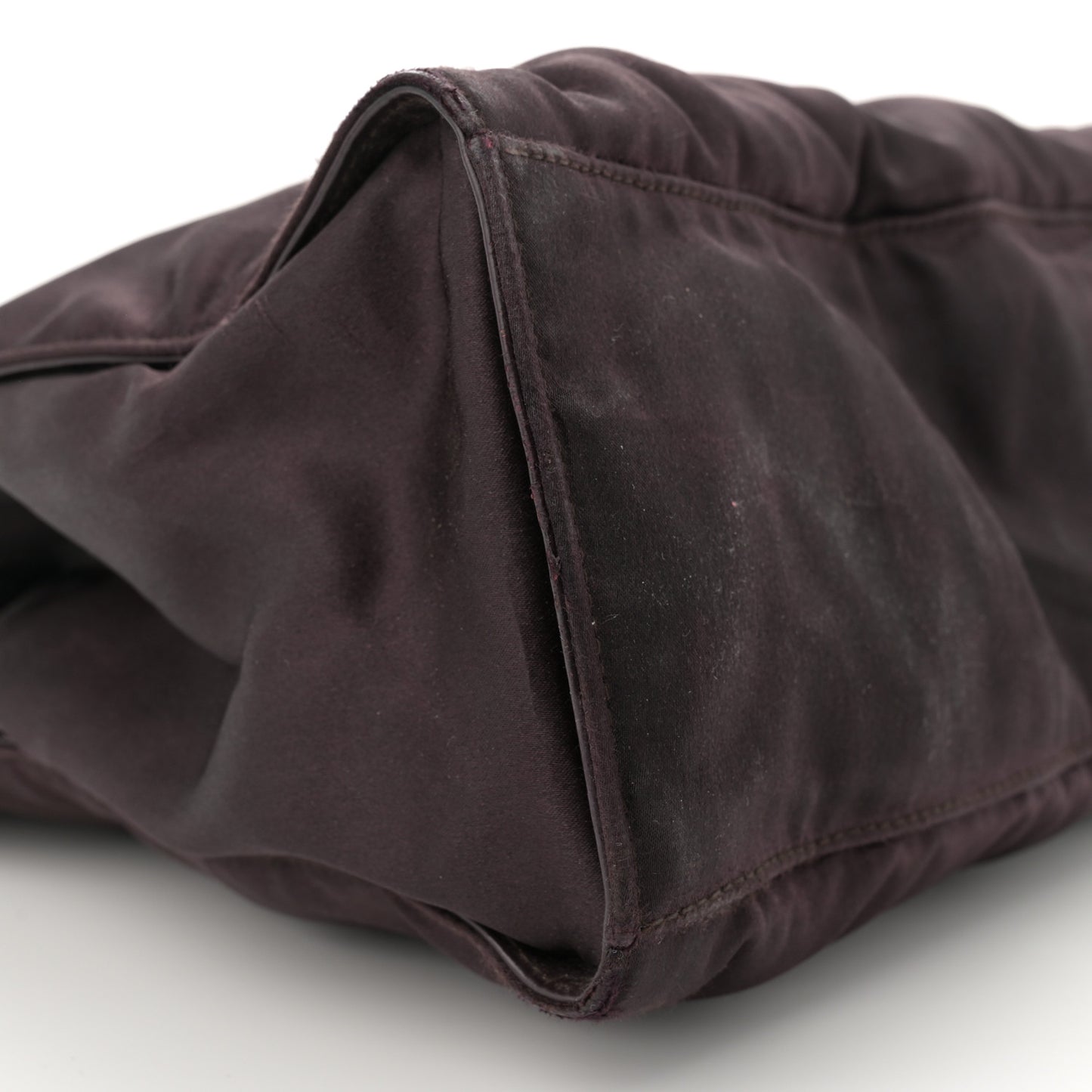 Satin Bamboo Handle Bag Brown