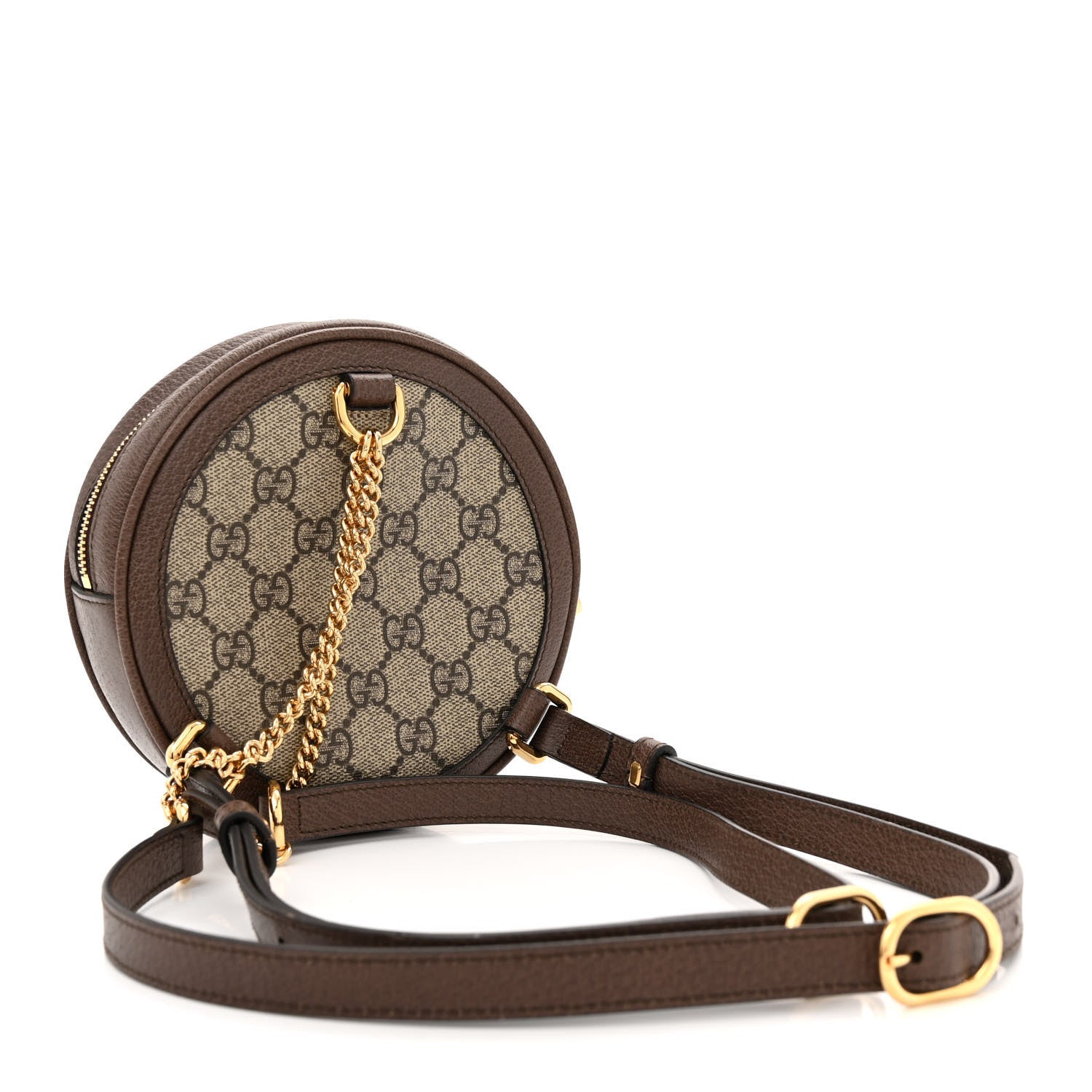 Gucci GG Supreme Monogram Web Mini Ophidia Round Backpack Brown 3 of 12