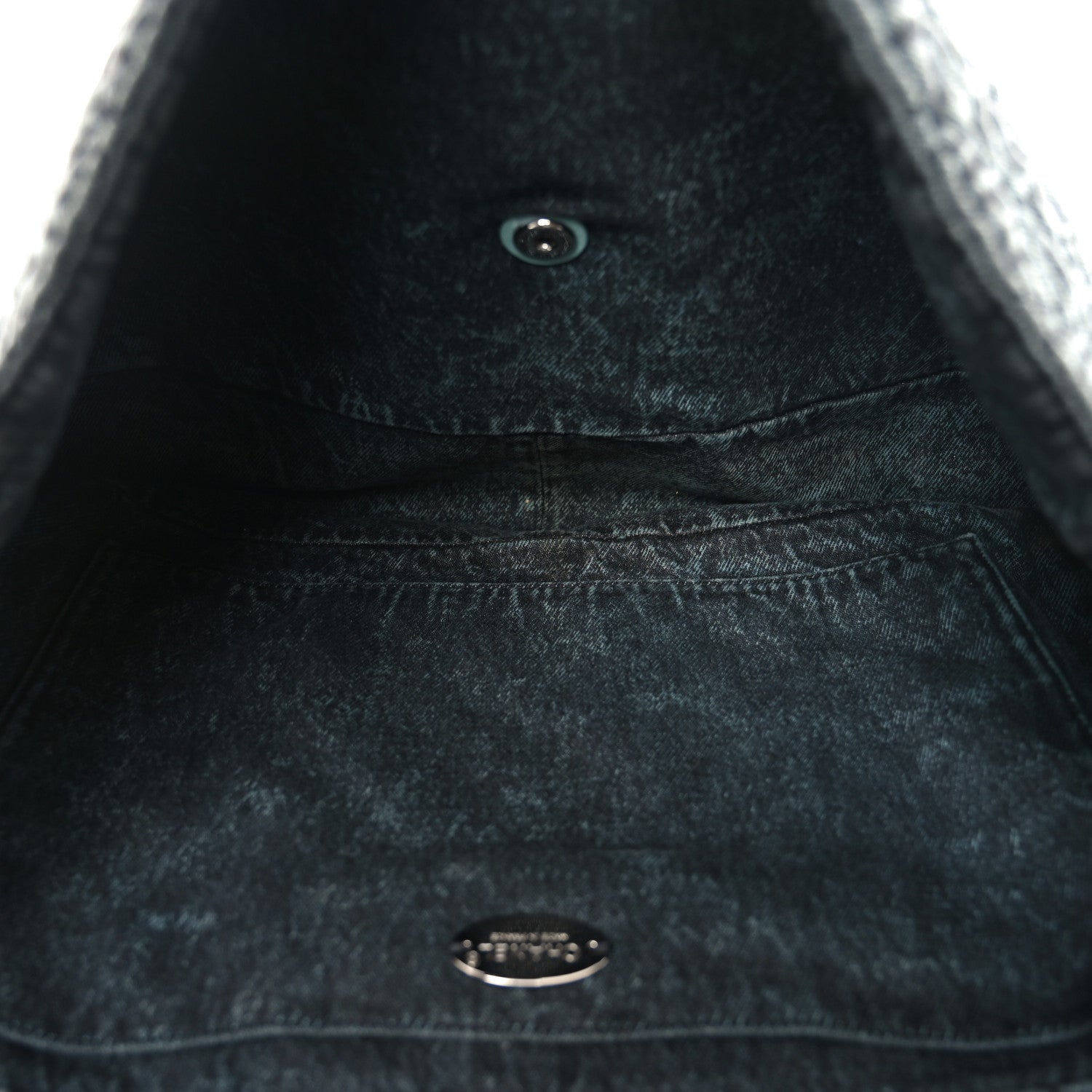 Chanel Denim Quilted Denimpression XXL Flap Blue Black 5 of 10