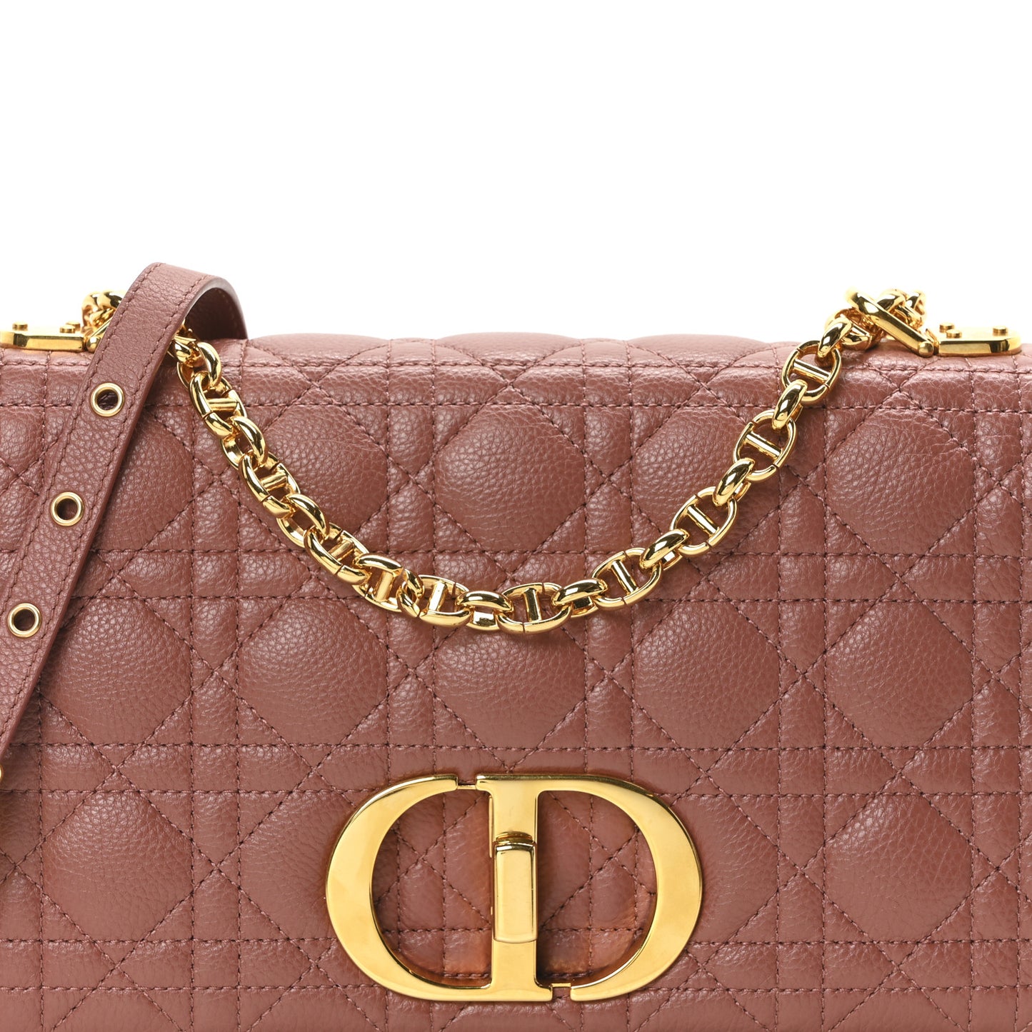Calfskin Cannage Medium Caro Bag Rust
