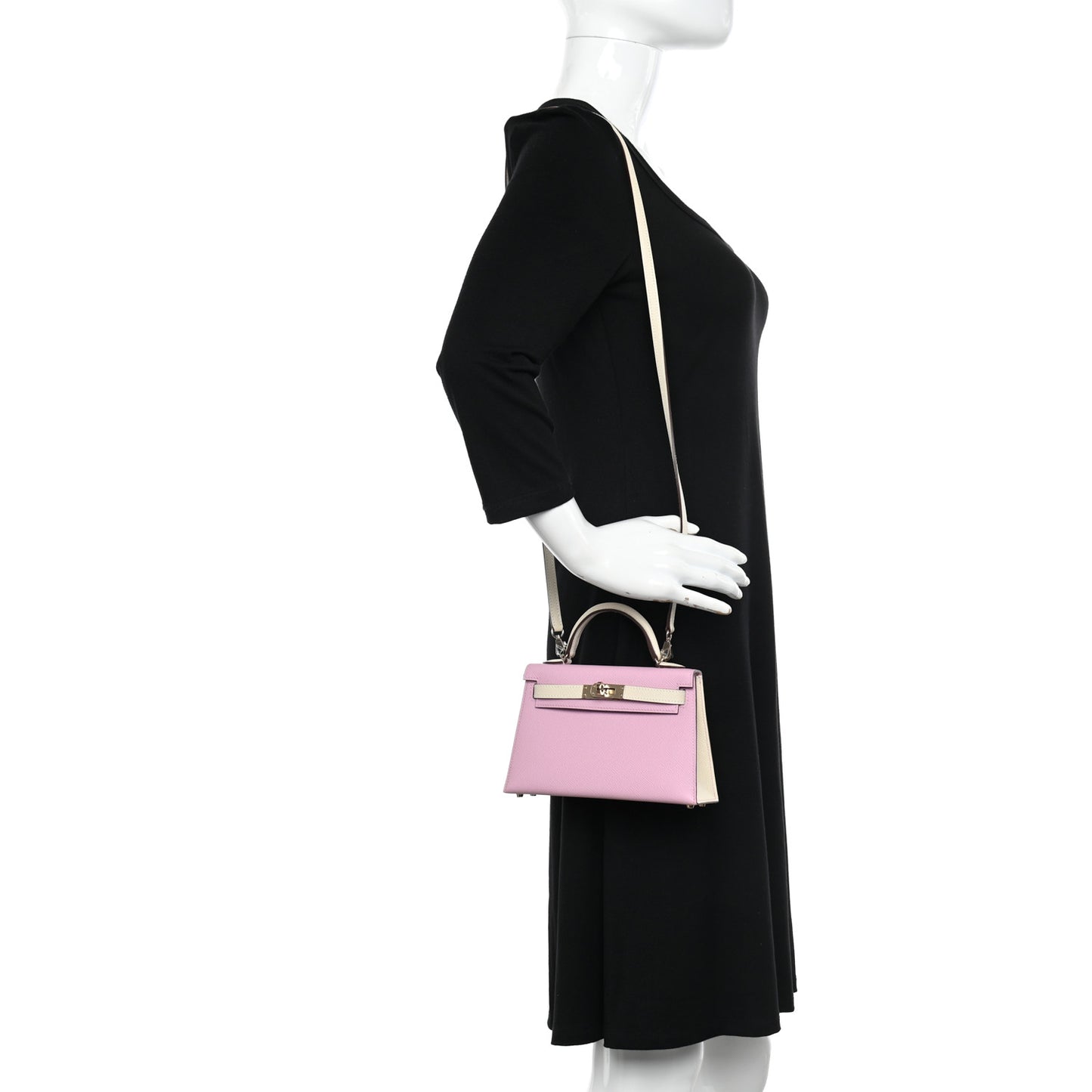Epsom Horseshoe Mini Kelly Sellier 20 Mauve Sylvestre Craie