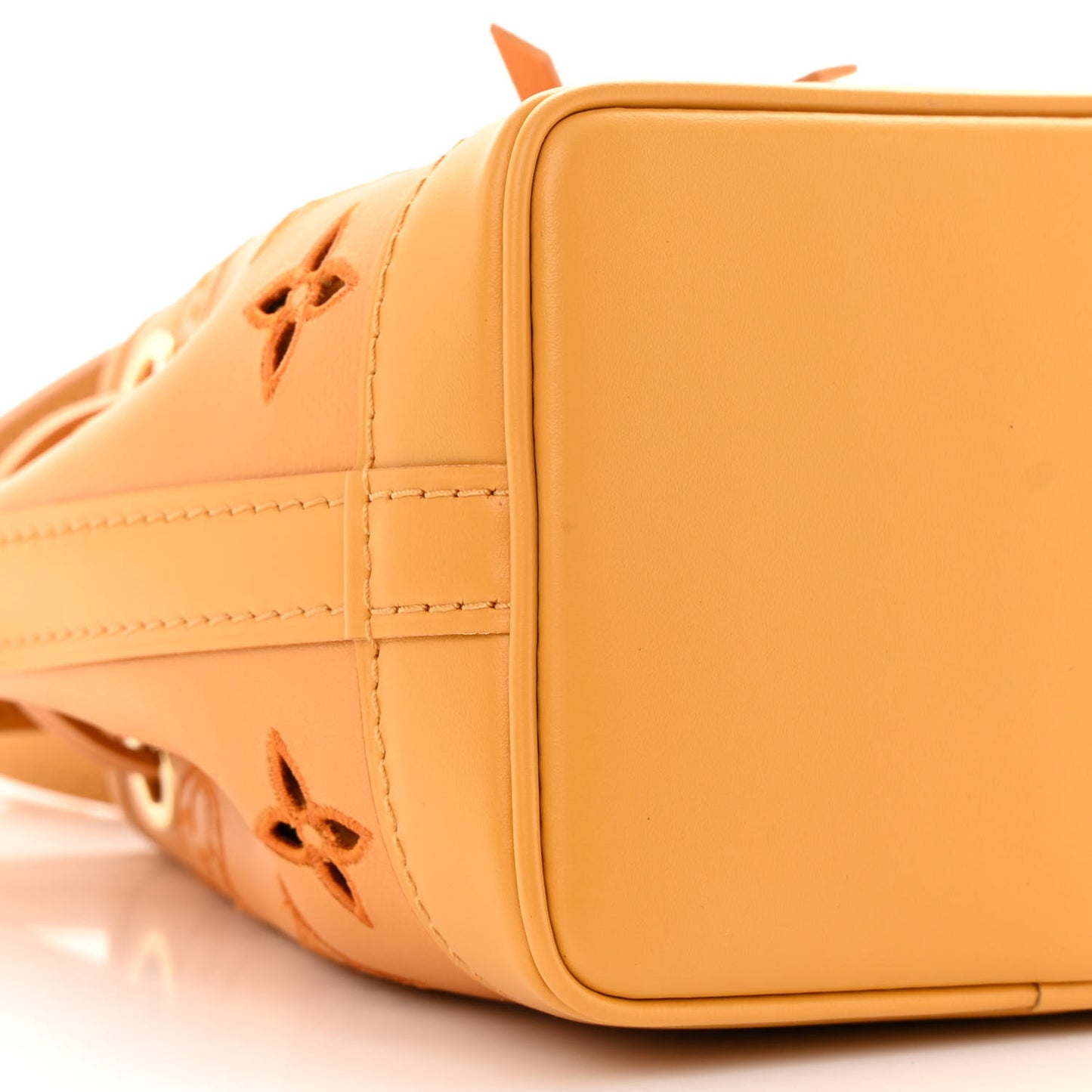 Perforated Calfskin Monogram Nano Noe Safran Yellow