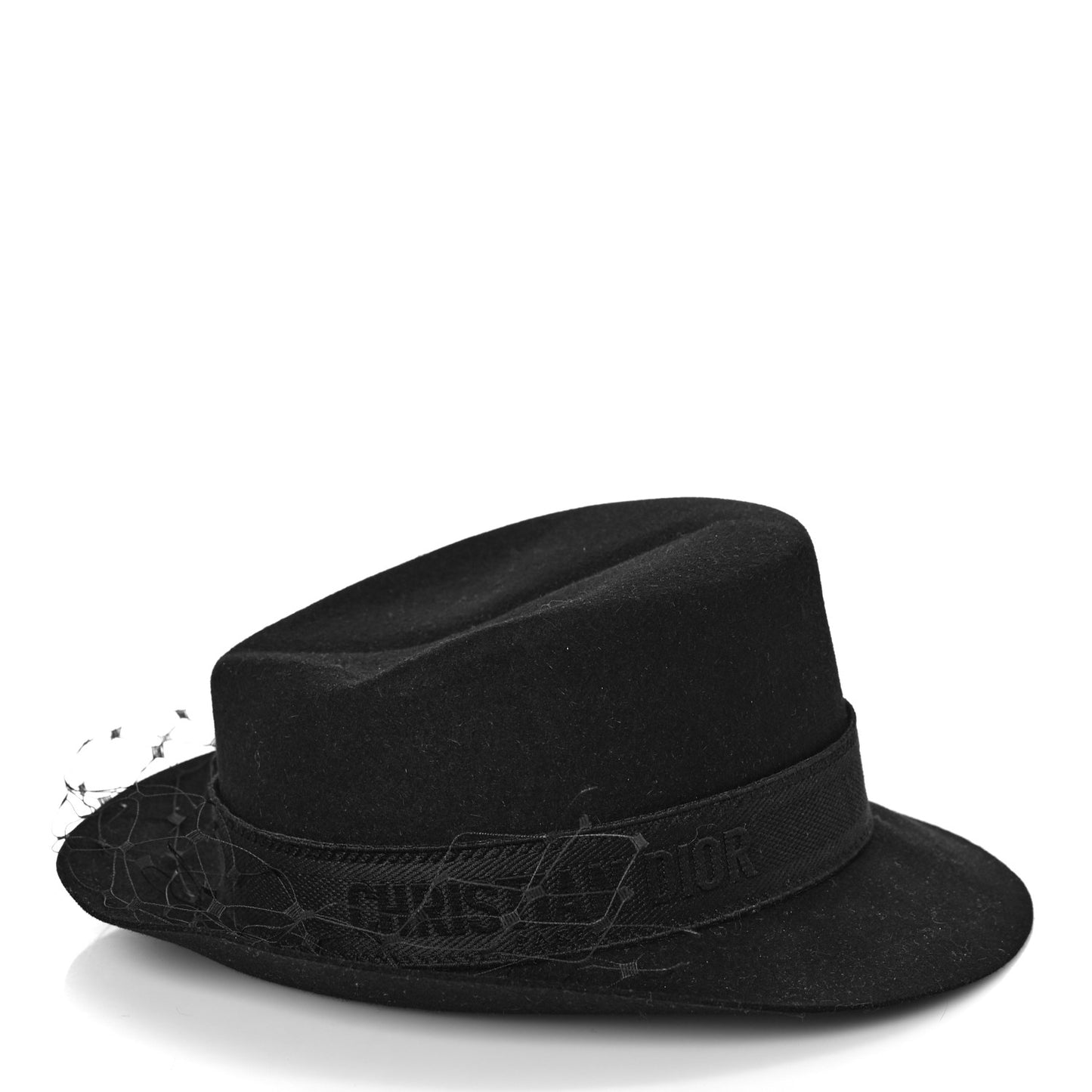 Rabbit Felt Veil Hat 57 Black