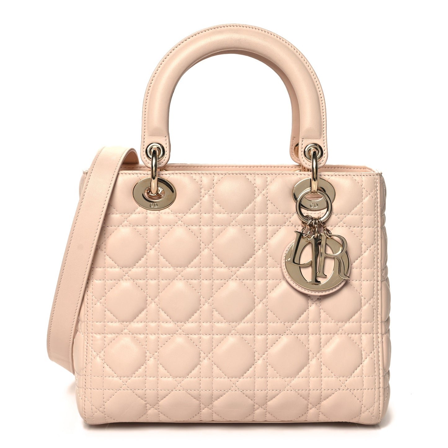 Lambskin Cannage Medium Lady Dior Light Pink