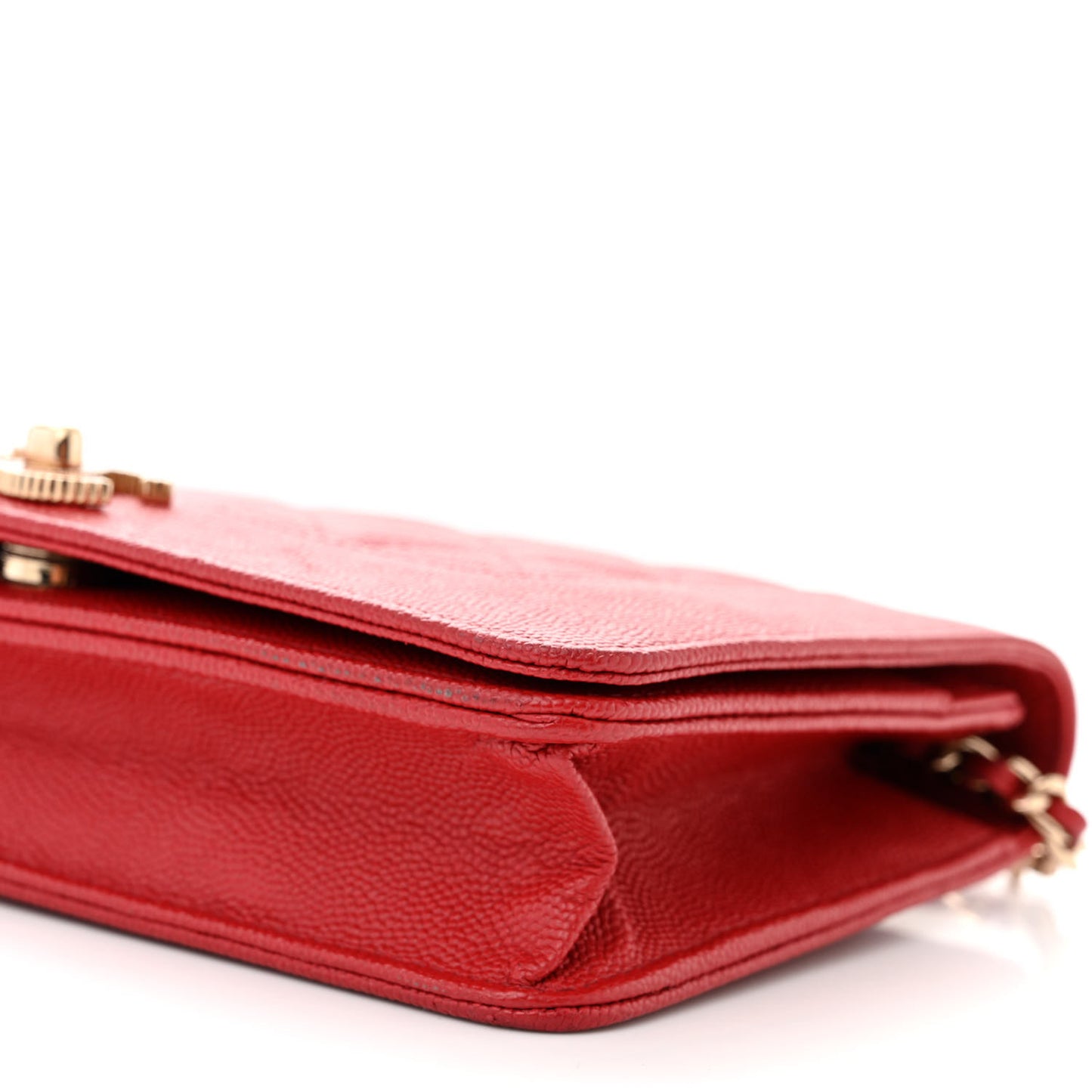 Caviar Quilted Vintage Mademoiselle Wallet On Chain WOC Red