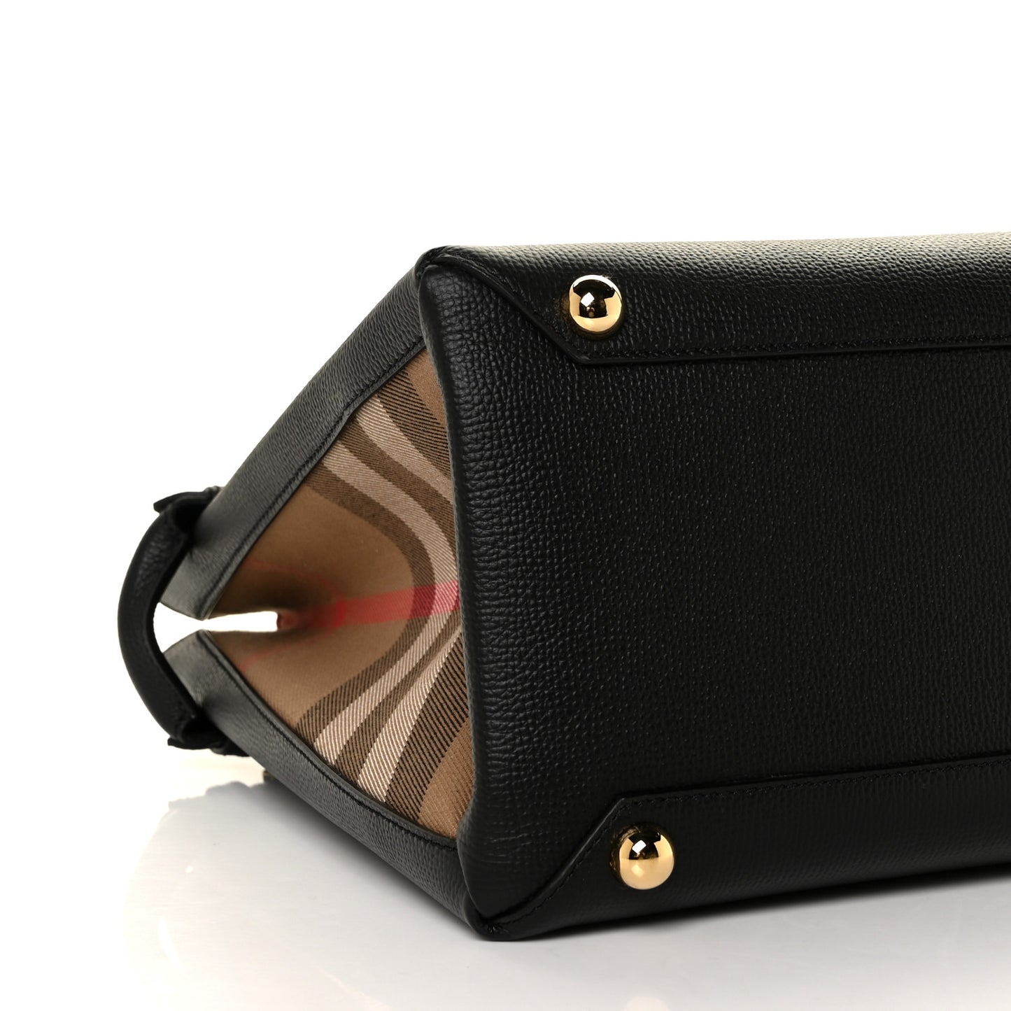Derby Calfskin House Check Medium Banner Tote Black