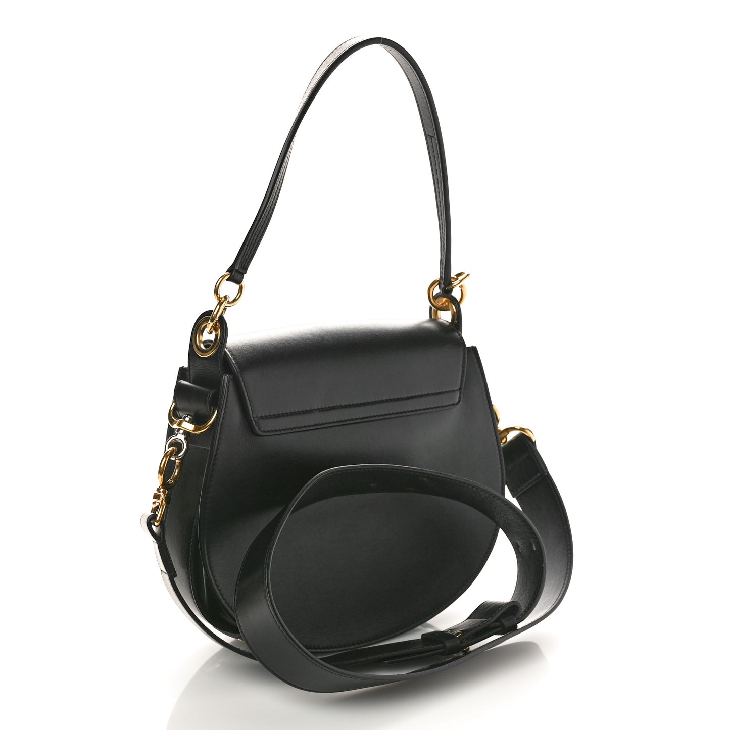 Calfskin Suede Large Tess Bag Black