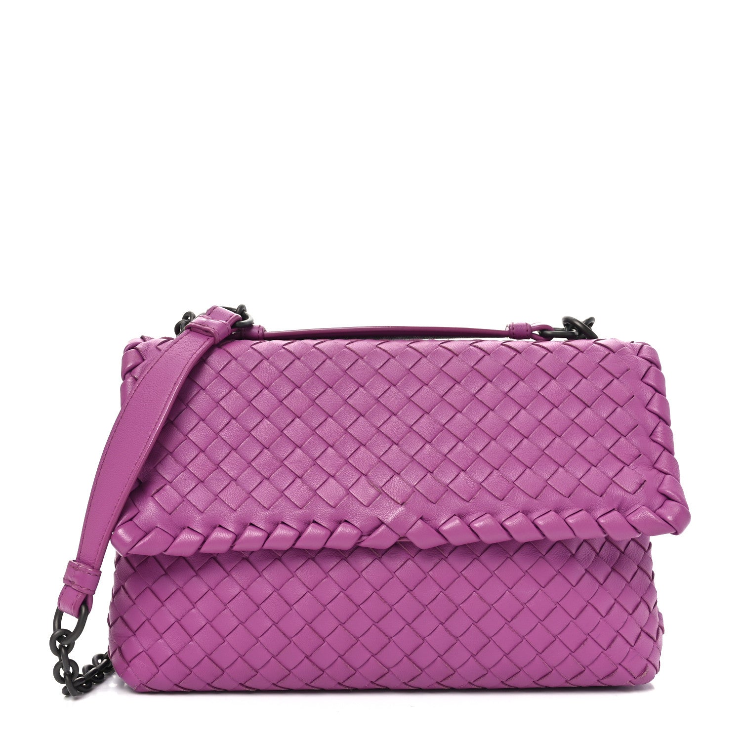 Bottega Veneta Nappa Intrecciato Baby Olimpia Shoulder Bag Peony