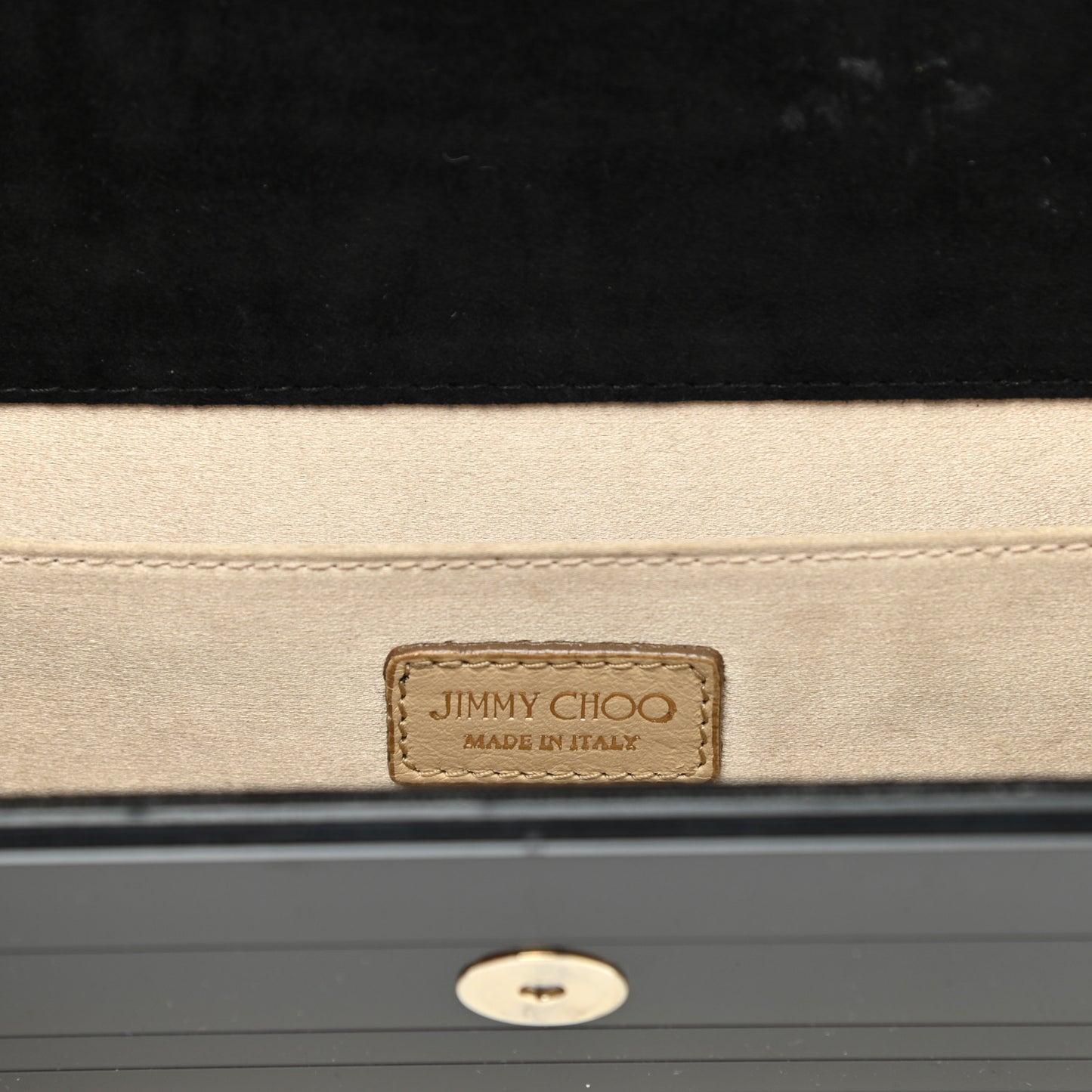 Acrylic Glitter Sweetie Clutch Black Gold