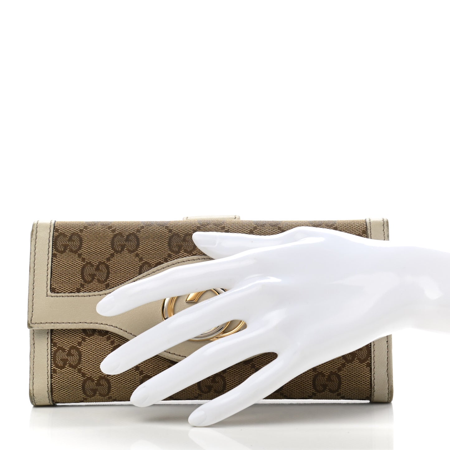 Monogram Margaux Calfskin Sukey Continental Organizer Wallet Beige Ebony Mystic White