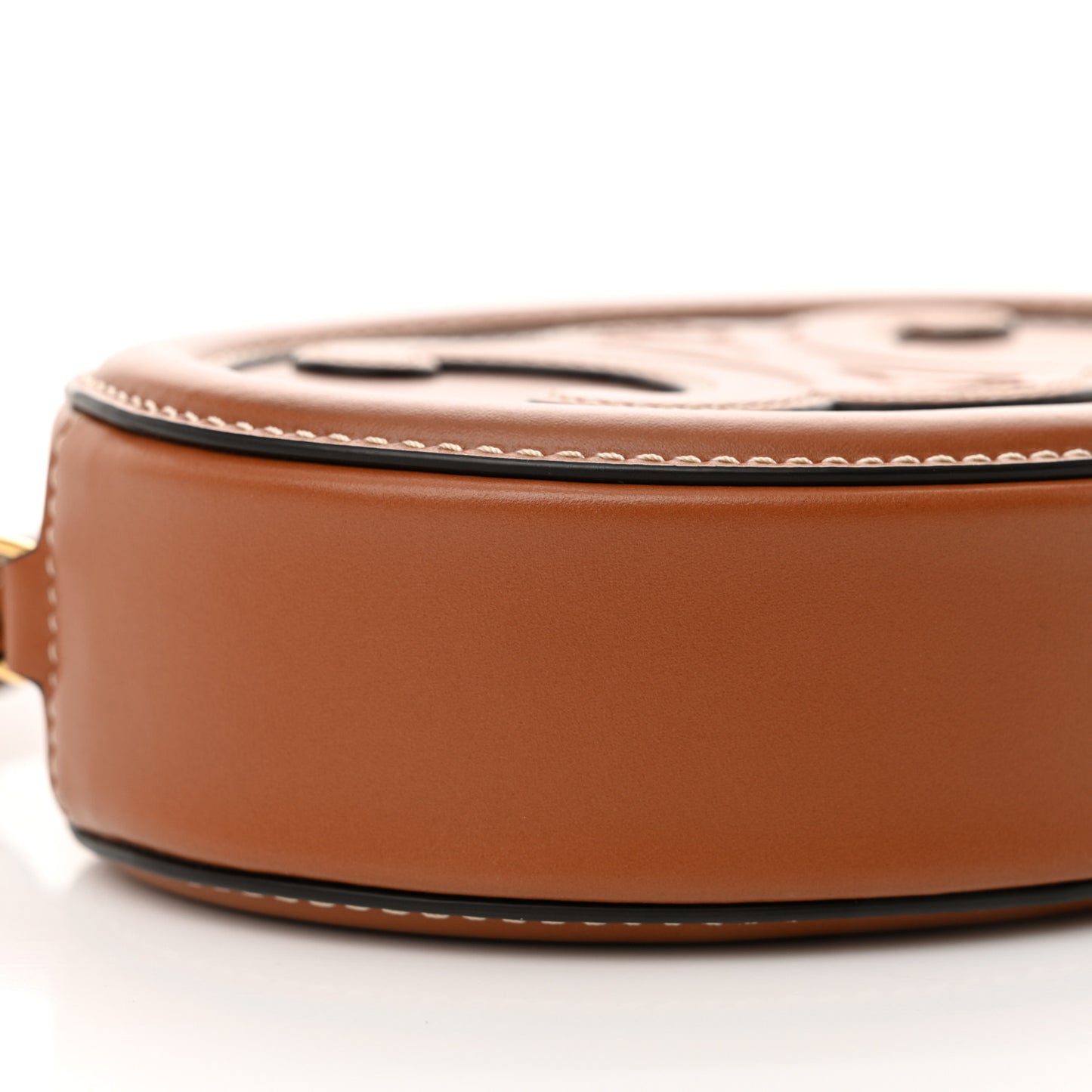 Smooth Calfskin Cuir Small Triomphe Oval Crossbody Purse Tan