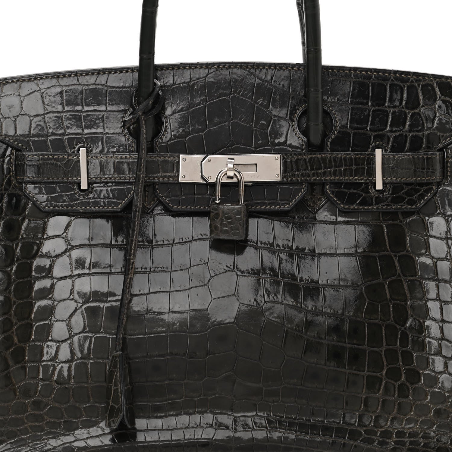 Hermes Shiny Niloticus Crocodile Birkin 30 Graphite 15 of 18