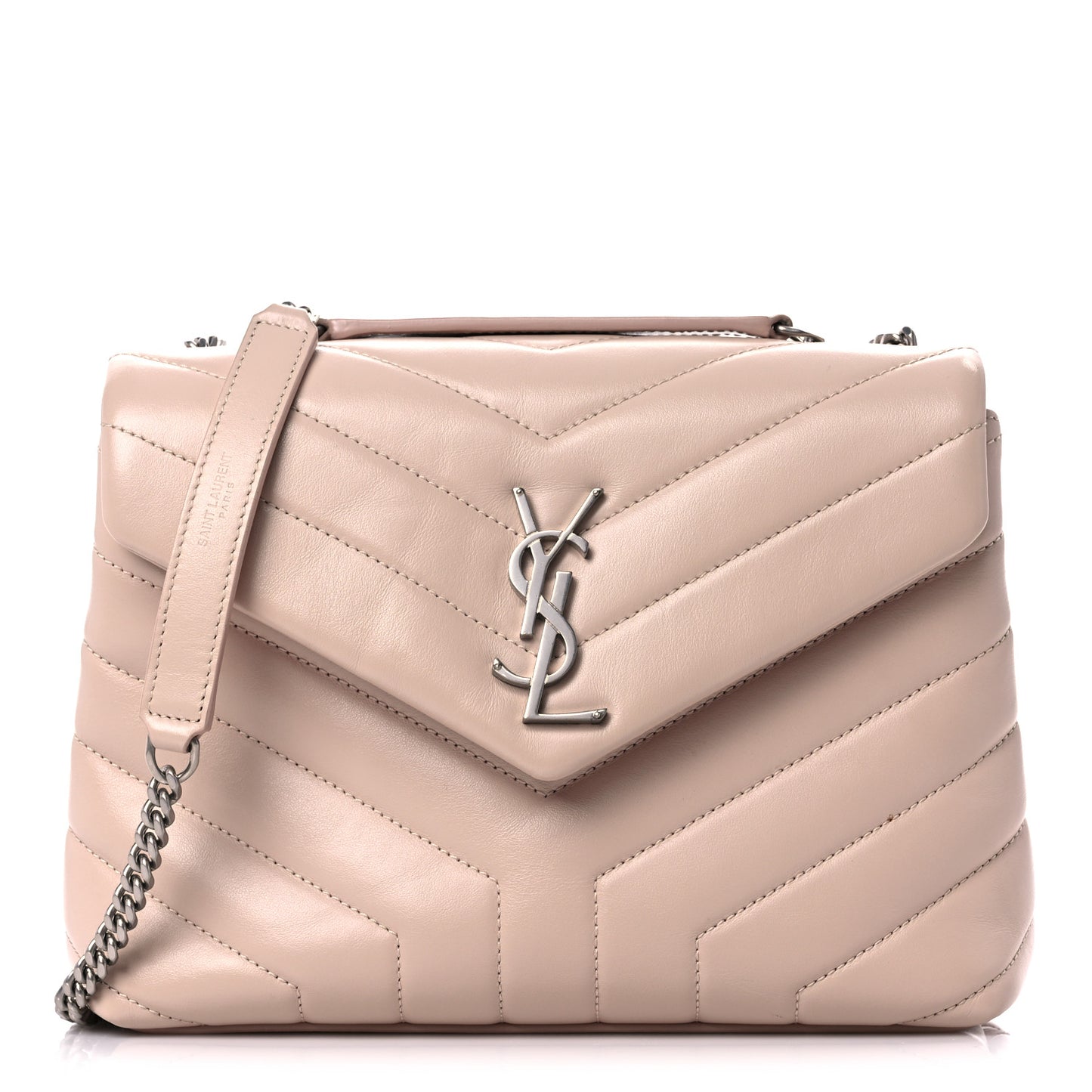 Calfskin Y Quilted Monogram Small Loulou Chain Satchel Rose Antic