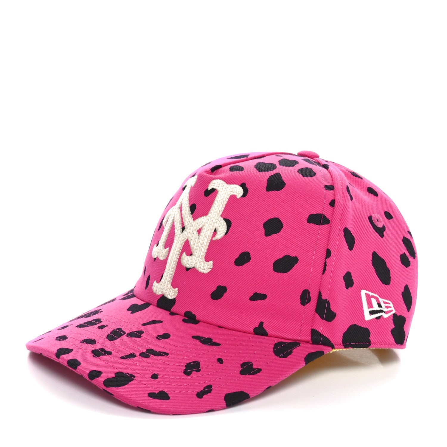 Gucci x MLB Drill Leopard Printed NY Mets Baseball Hat M Fucsia