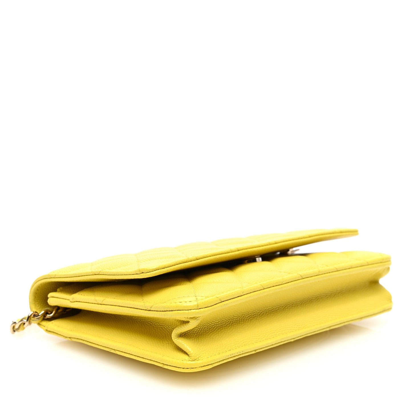 Caviar Quilted Wallet on Chain WOC Yellow