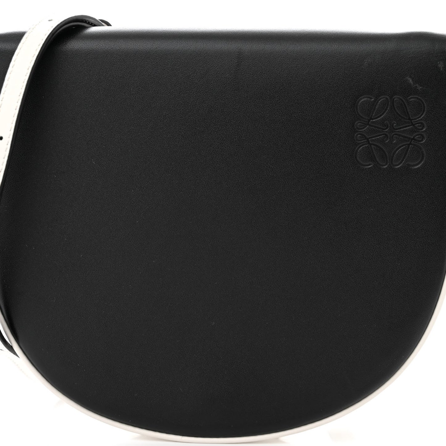 Soft Calfskin Heel Bag Black Soft White