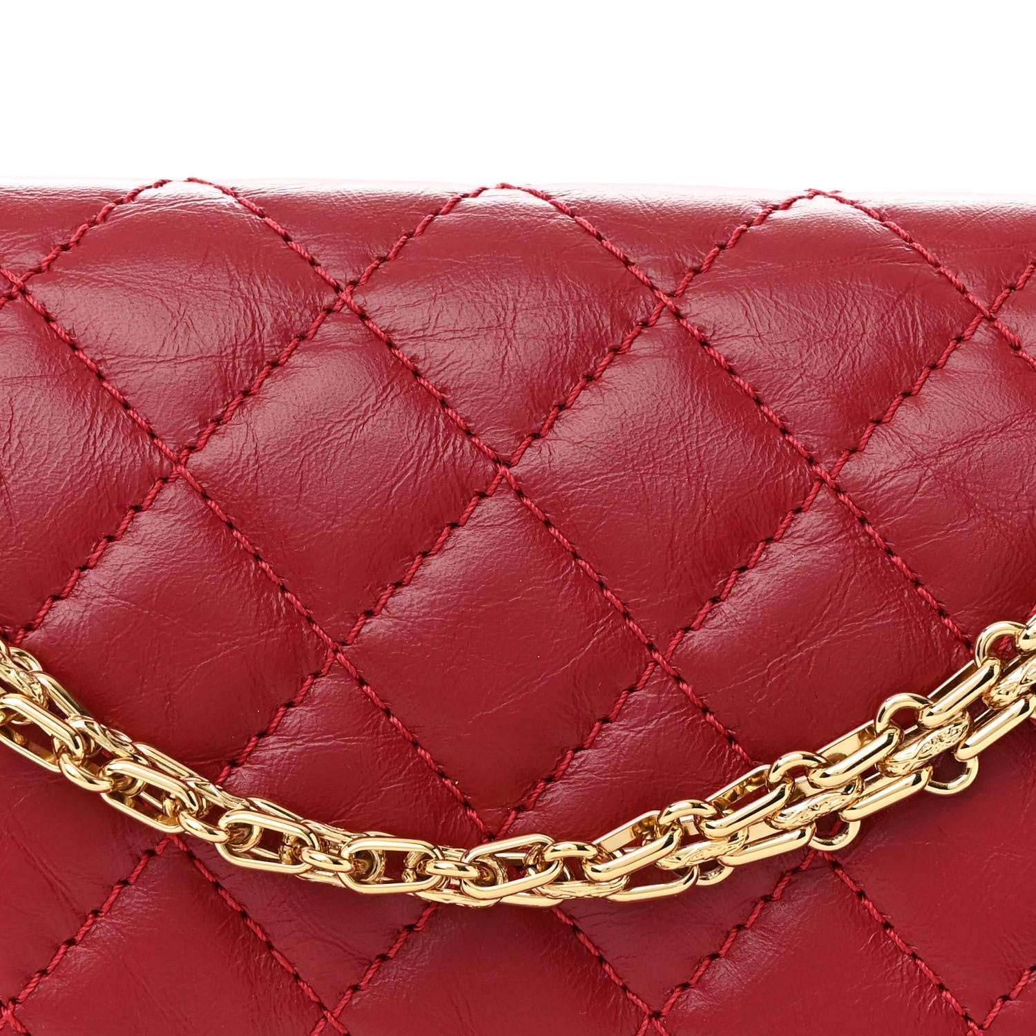 Chanel Aged Calfskin Quilted 2.55 Reissue 225 Flap Red 8 of 12