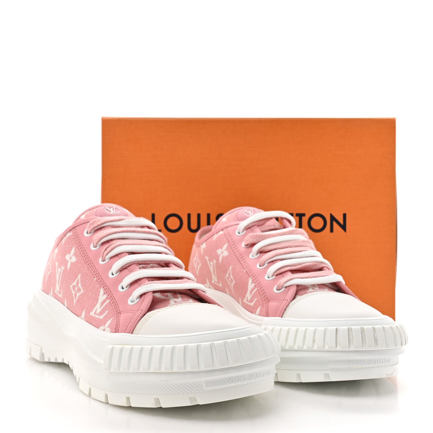Louis Vuitton Denim Monogram Squad Sneakers 39.5 Pink 11 of 11