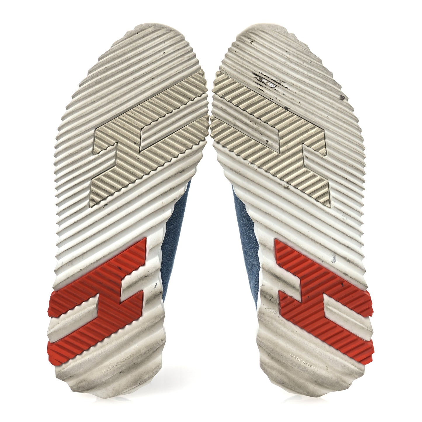 Denim Suede Goatskin Bouncing Sneakers 37 Bleu Clair White