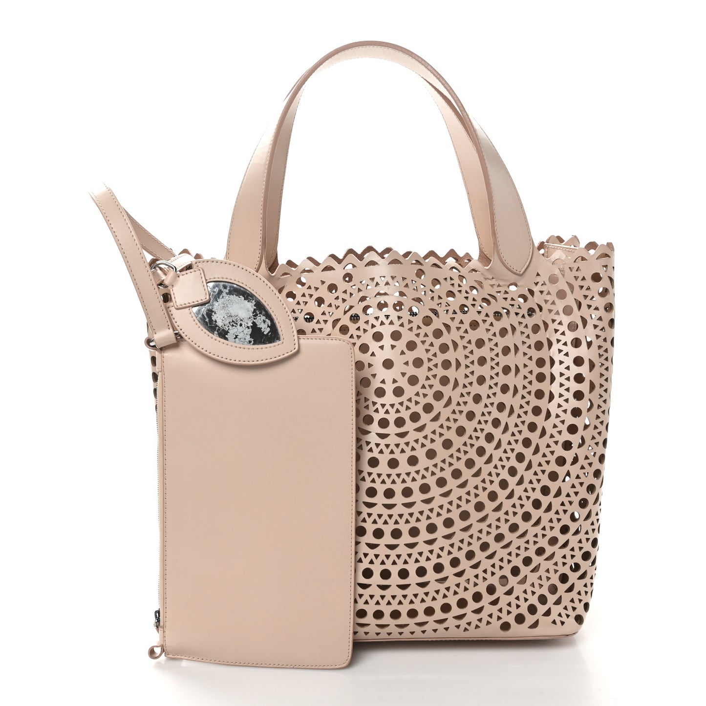 Calfskin Laser Cut Tote Sable