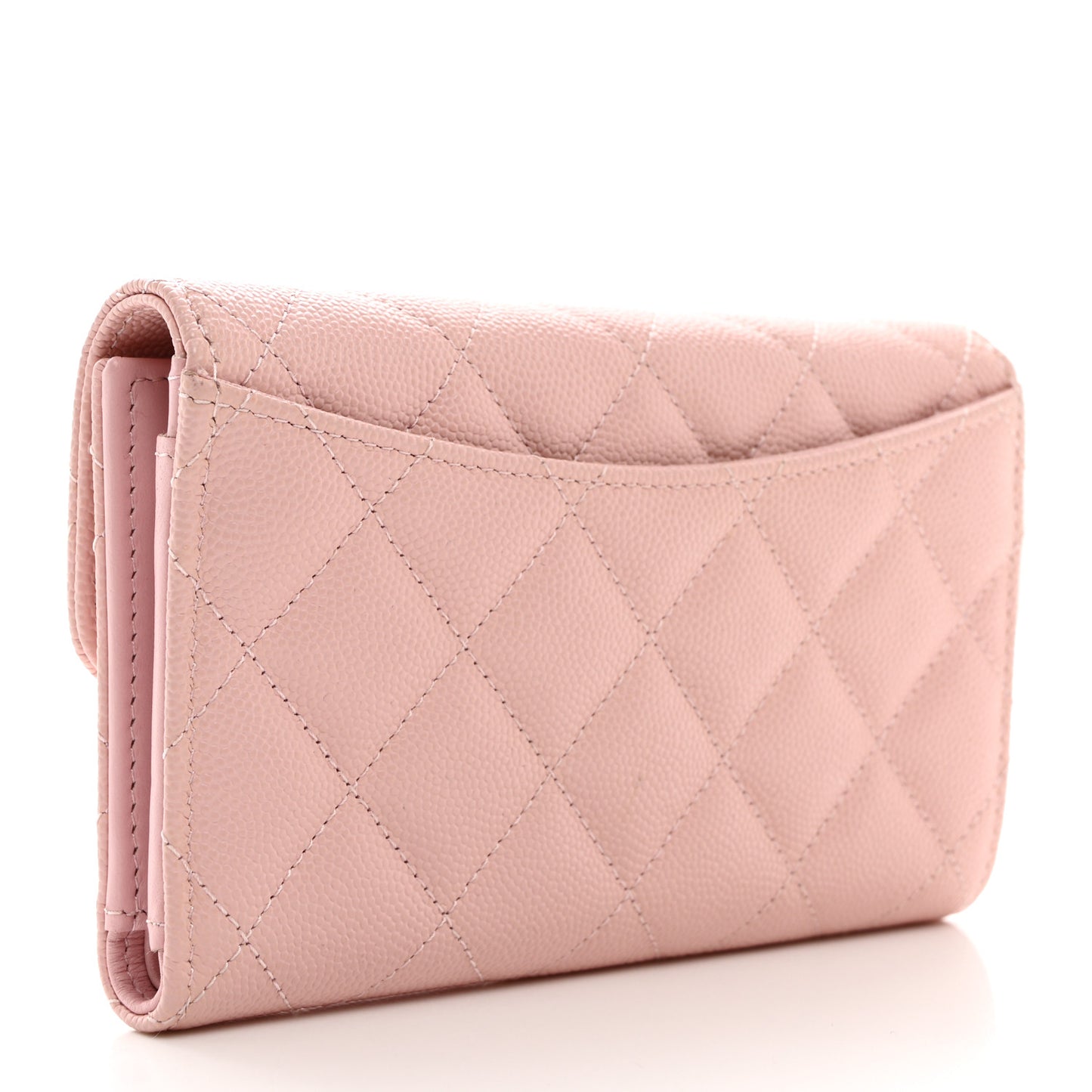 Caviar Quilted Medium Flap Wallet Light Pink