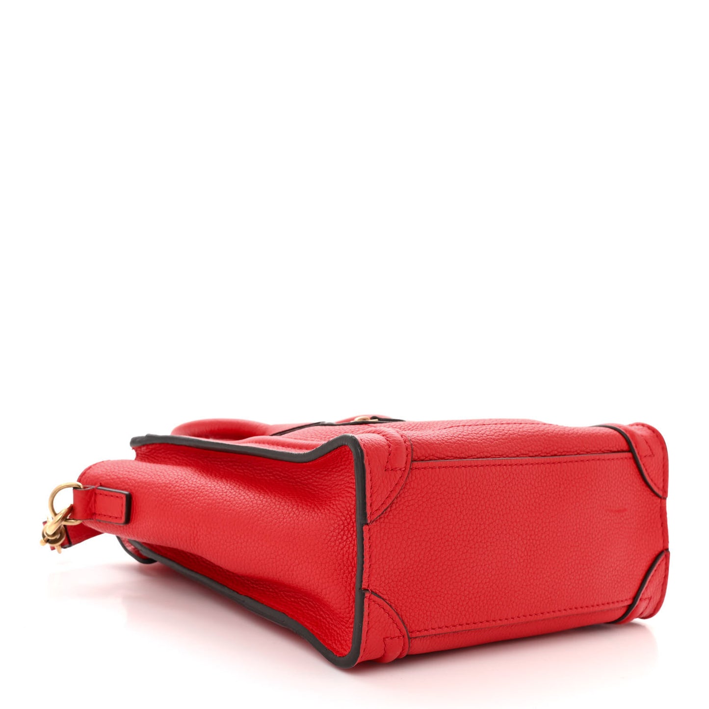 Drummed Calfskin Nano Luggage Red