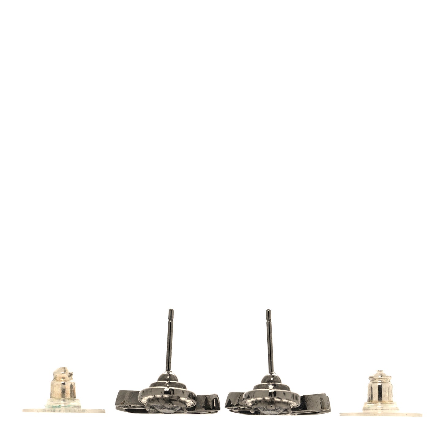 Ruthenium Crystal CC Drop Earrings Silver Grey