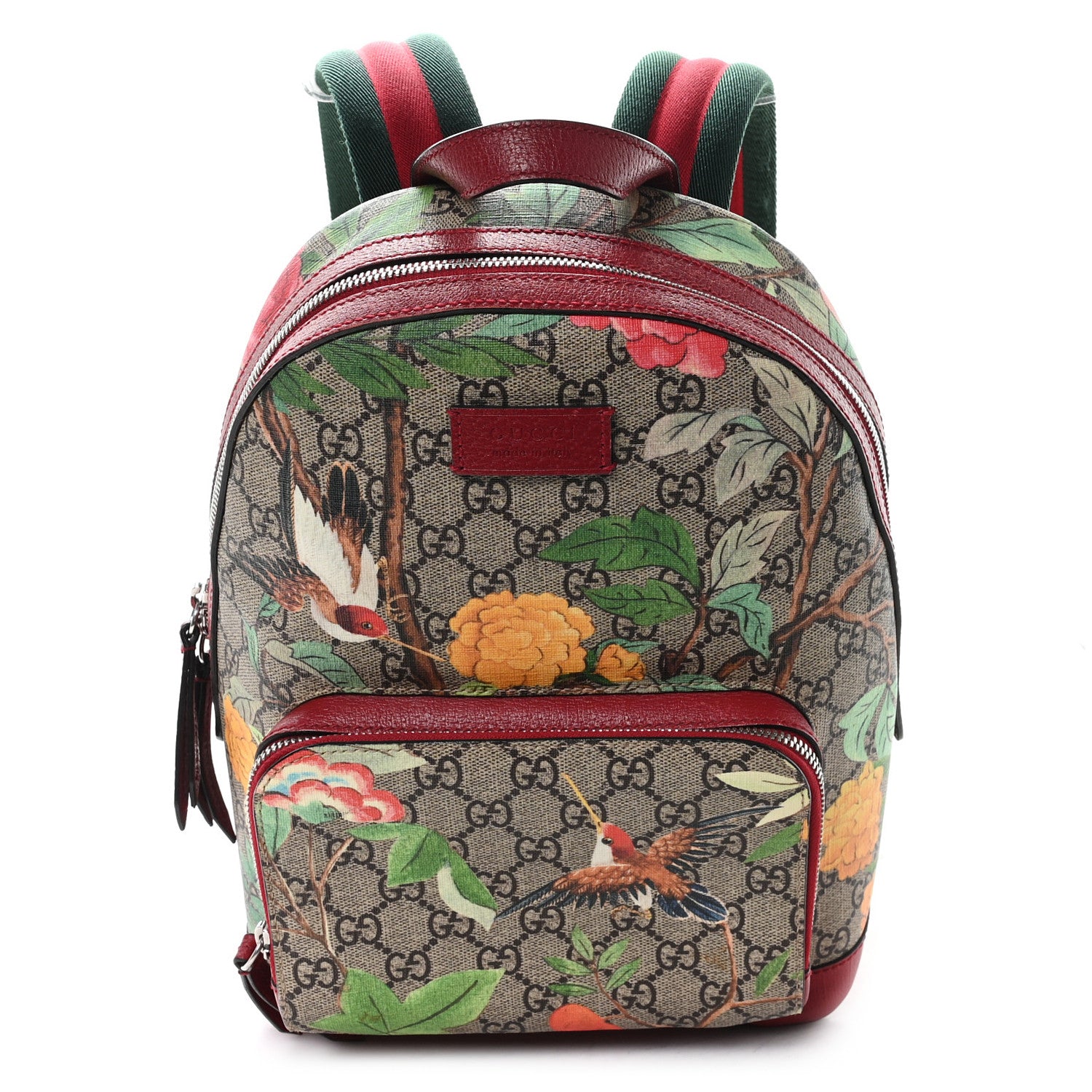 Gucci GG Supreme Monogram Tian Web Small Day Backpack Beige