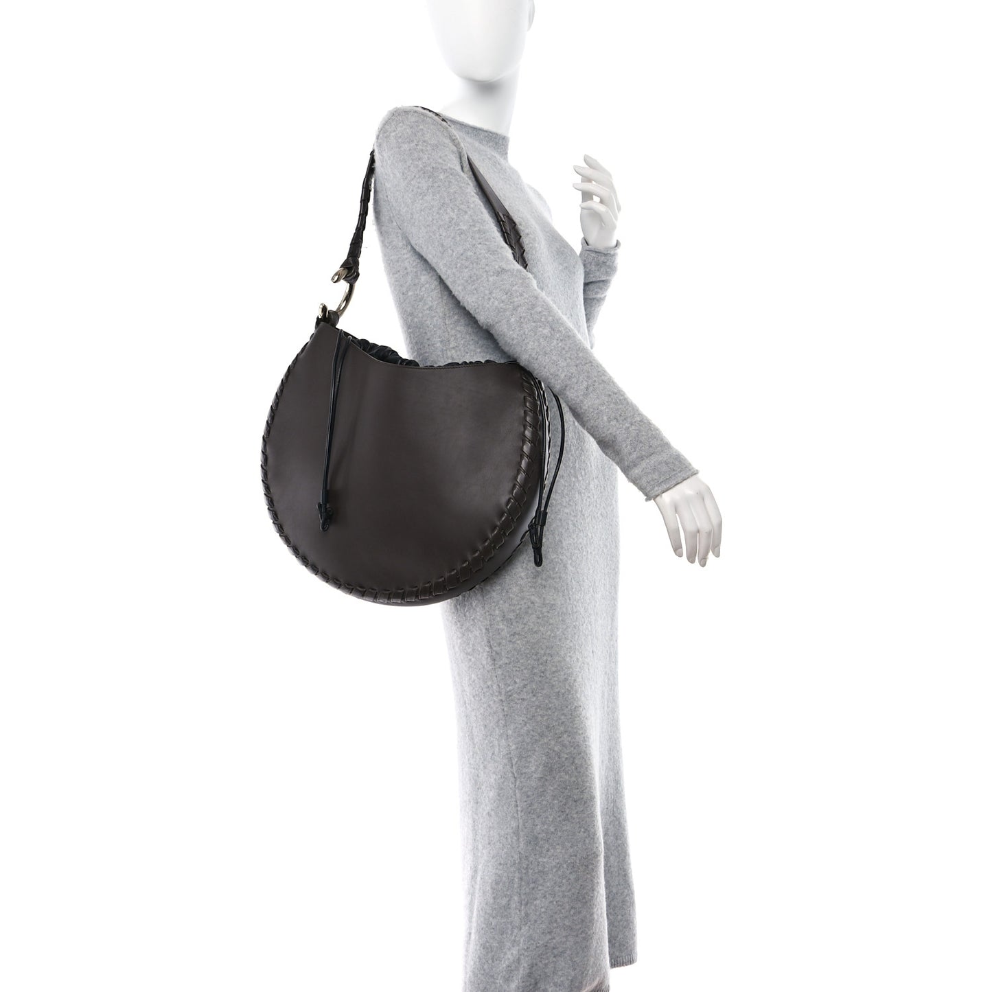 Calfskin Mate Shoulder Bag Brown