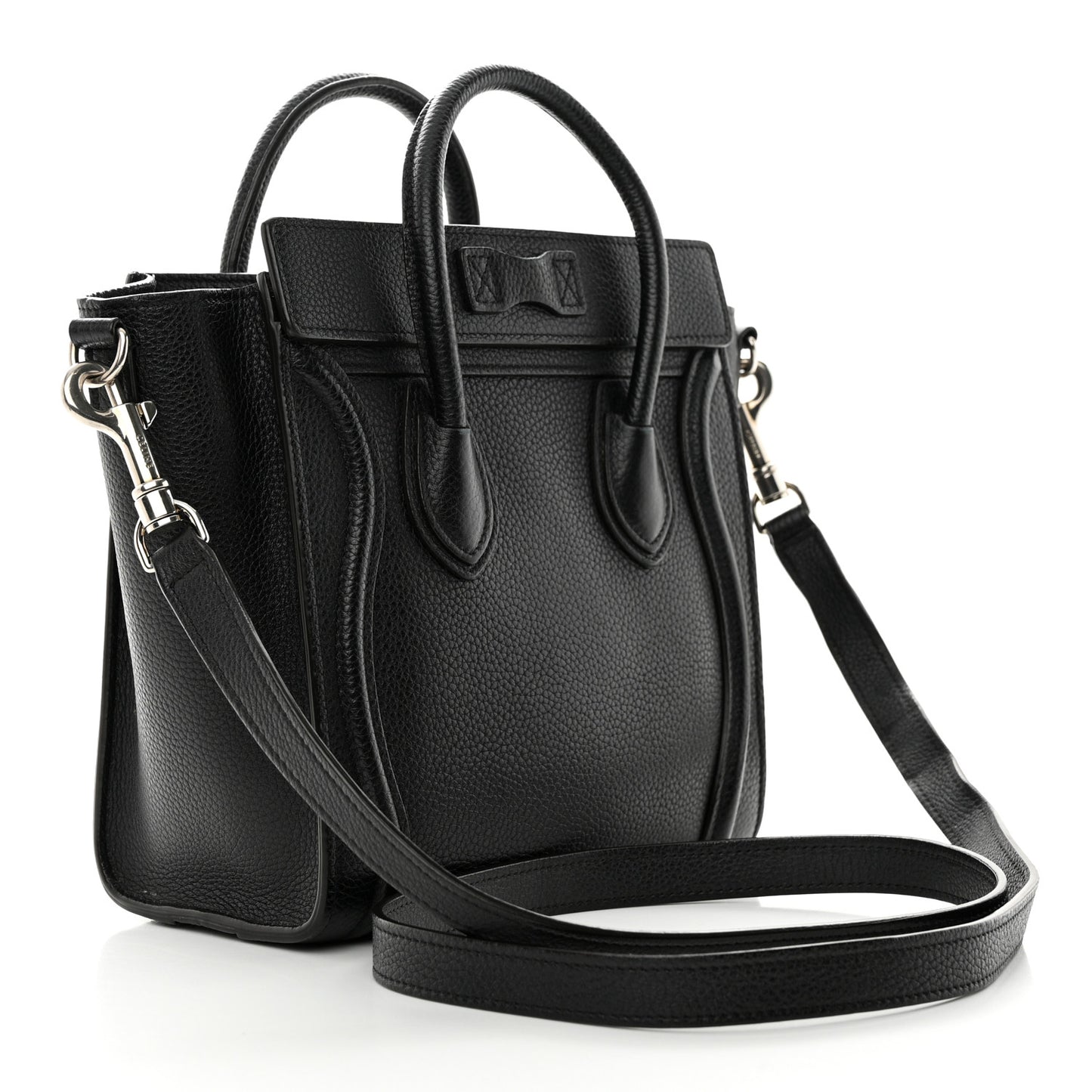 Drummed Calfskin Nano Luggage Black