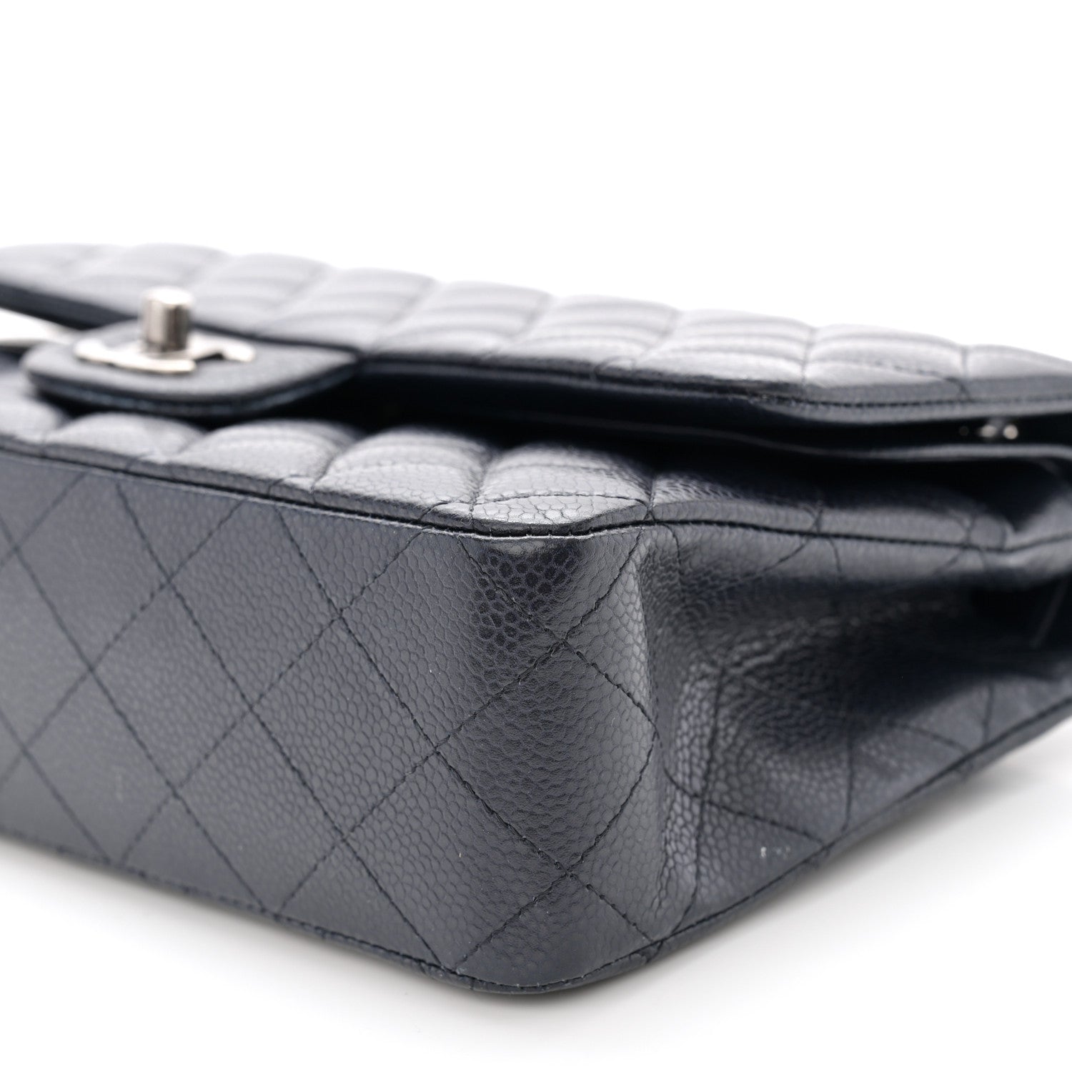 Chanel Caviar Quilted Medium Double Flap Navy 9 of 11
