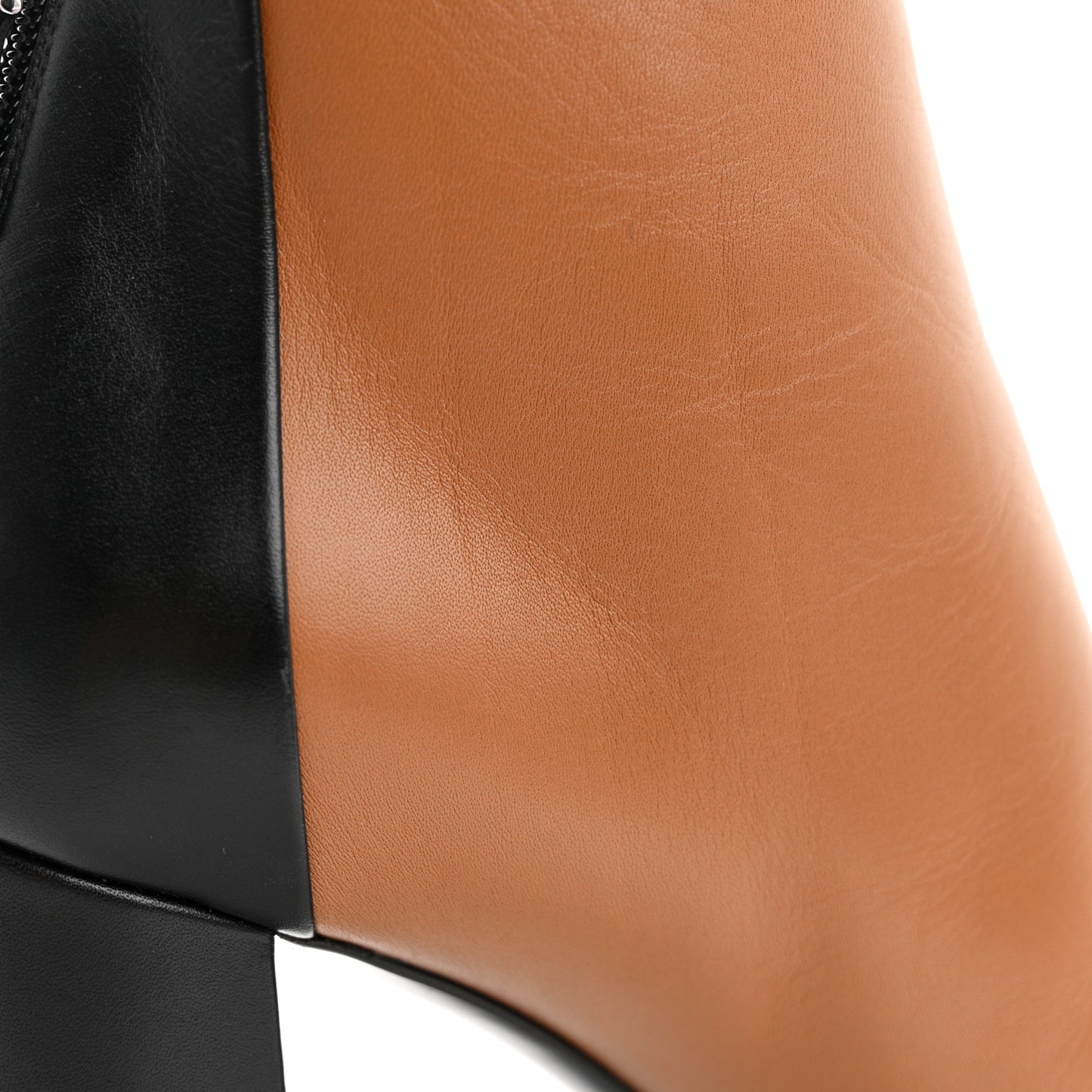 Calfskin Tuscan Two Tone Ankle Boots 38 Naturel Black