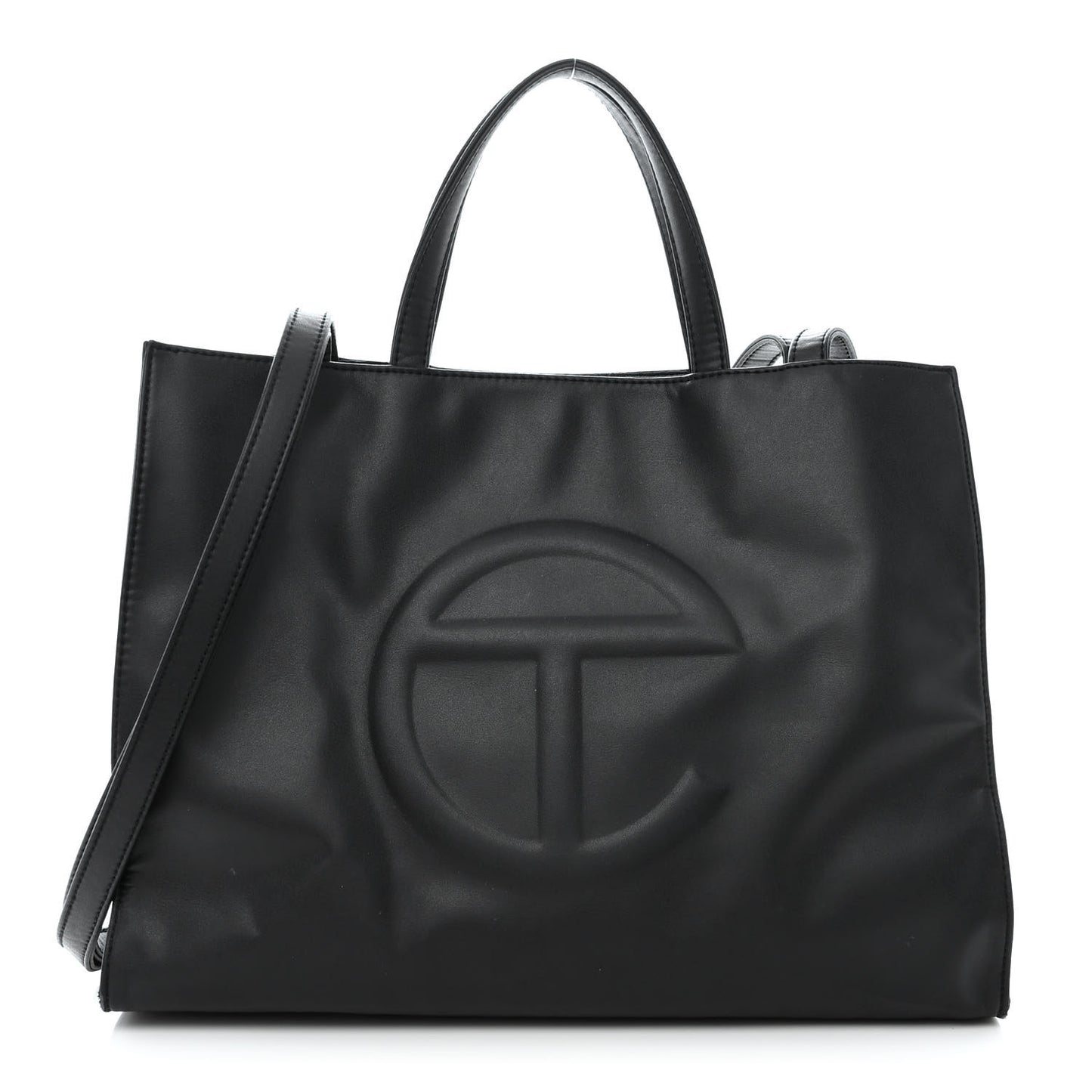 Vegan Leather Medium Shopping Bag Black