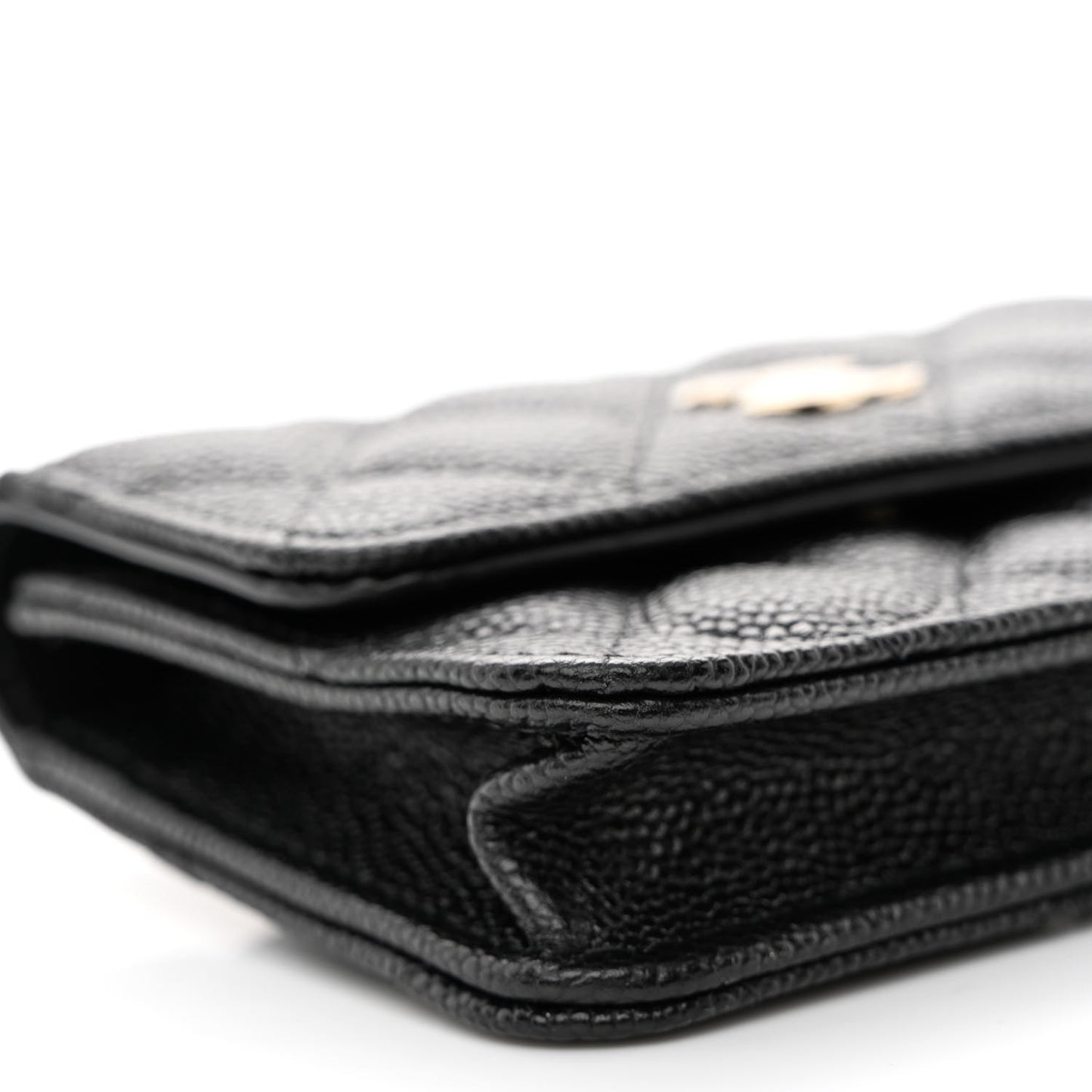 Caviar Quilted Bow Belt Bag Black