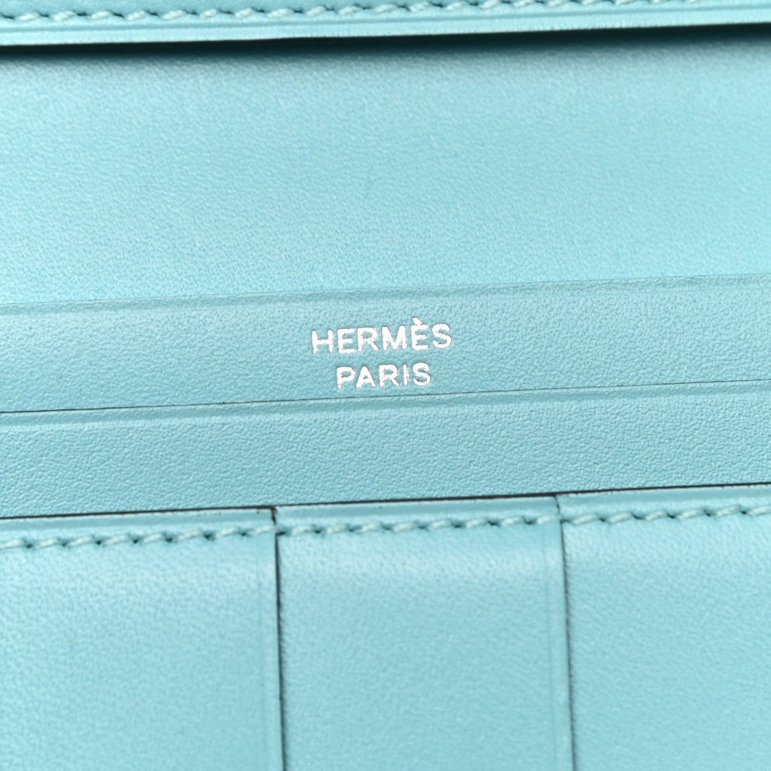 Hermes Tadelakt Lizard Bearn Gusset Wallet Bleu Atoll Bleu Petrole 6 of 8